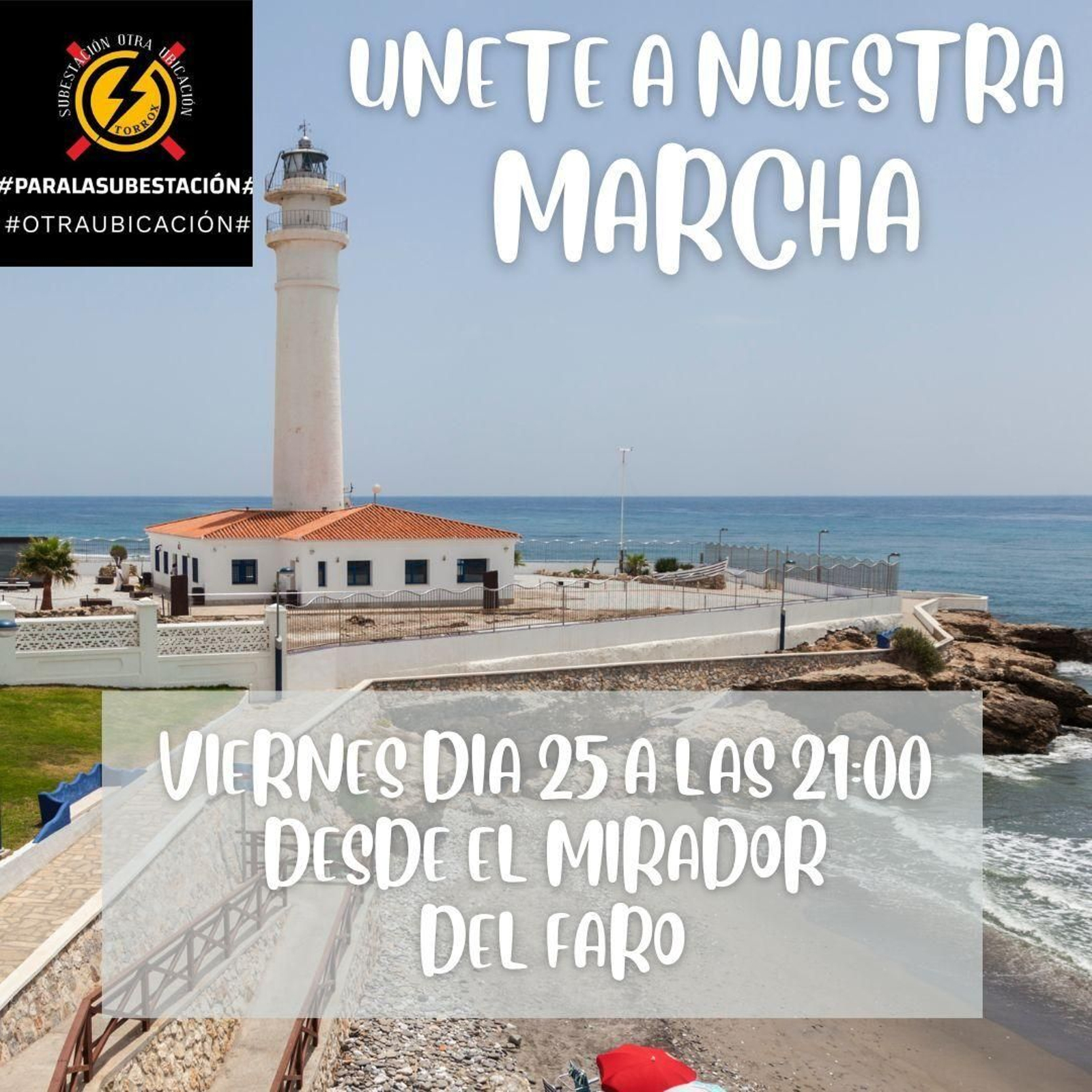 Cartel de la marcha simbólica informativa para el movimiento en contra de la subestación eléctrica