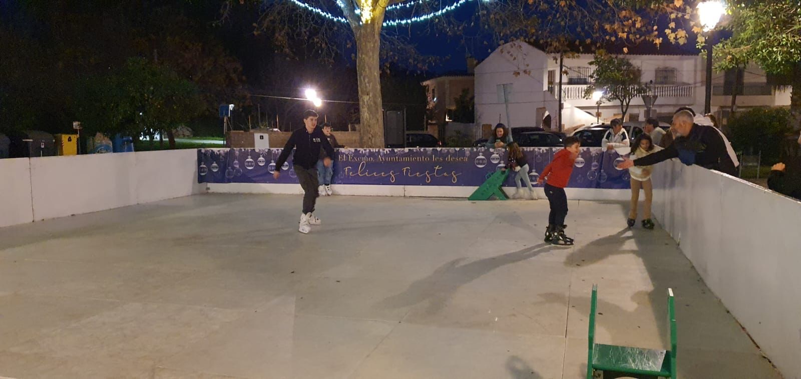 La pista de patinaje en Los Cortijillos.