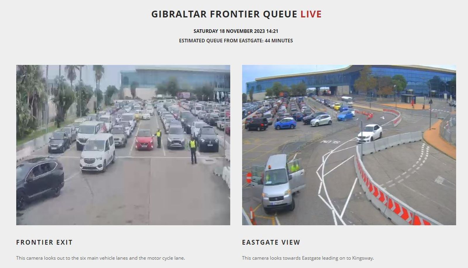 Colas en la salida de Gibraltar.