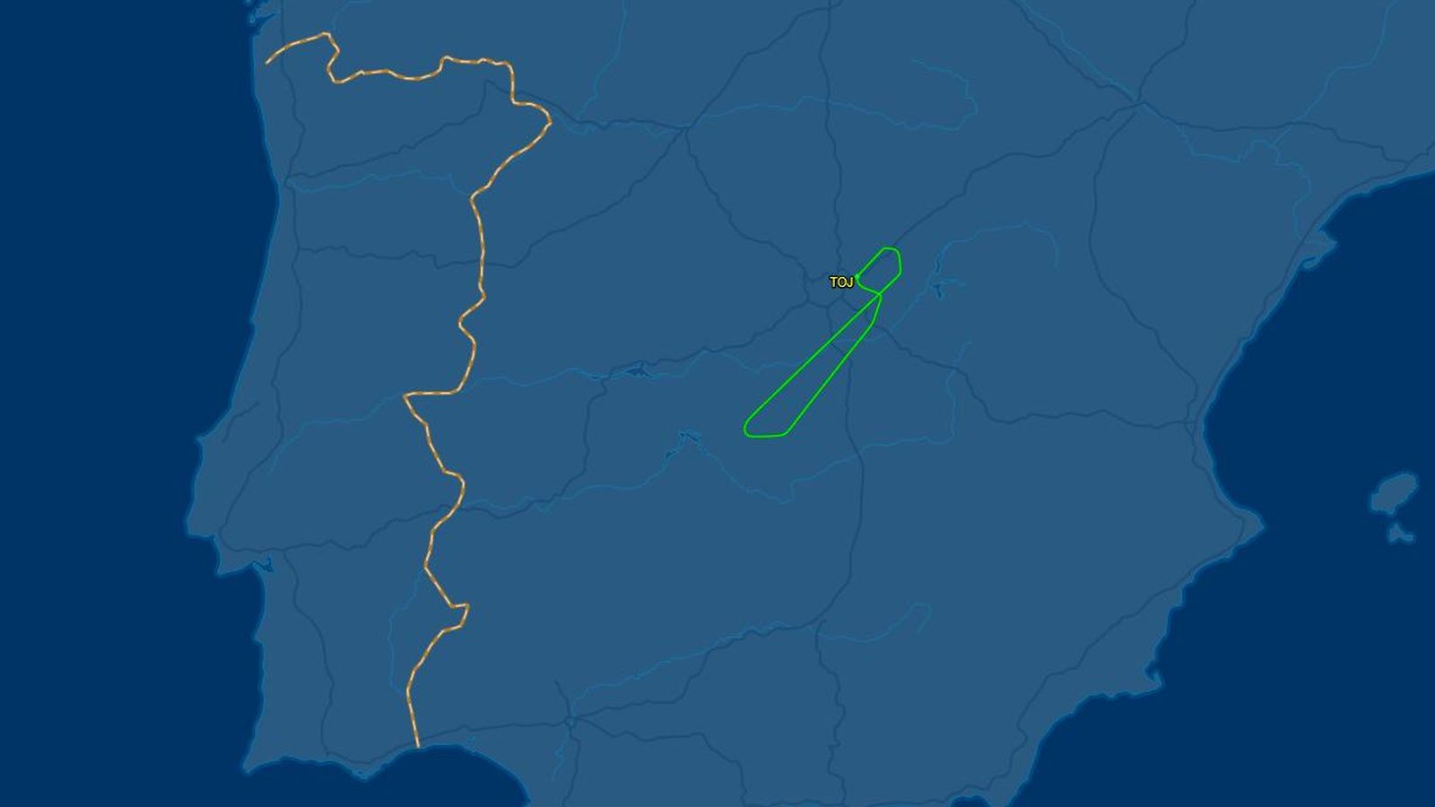 Recorrido del Falcon de Pedro Sánchez que tuvo que dar la vuelta.