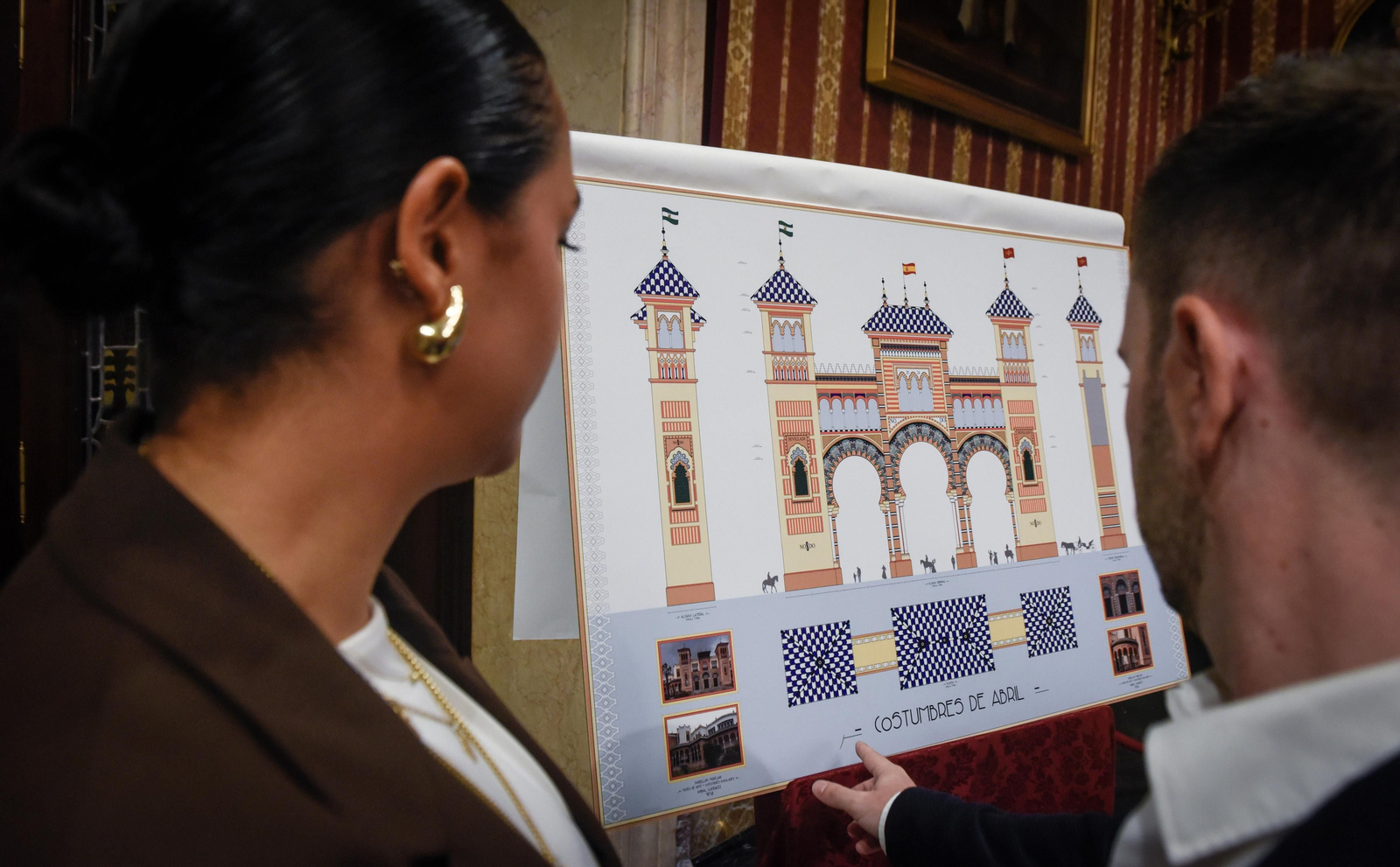 La presentación de la portada de la Feria de Sevilla 2024, en imágenes