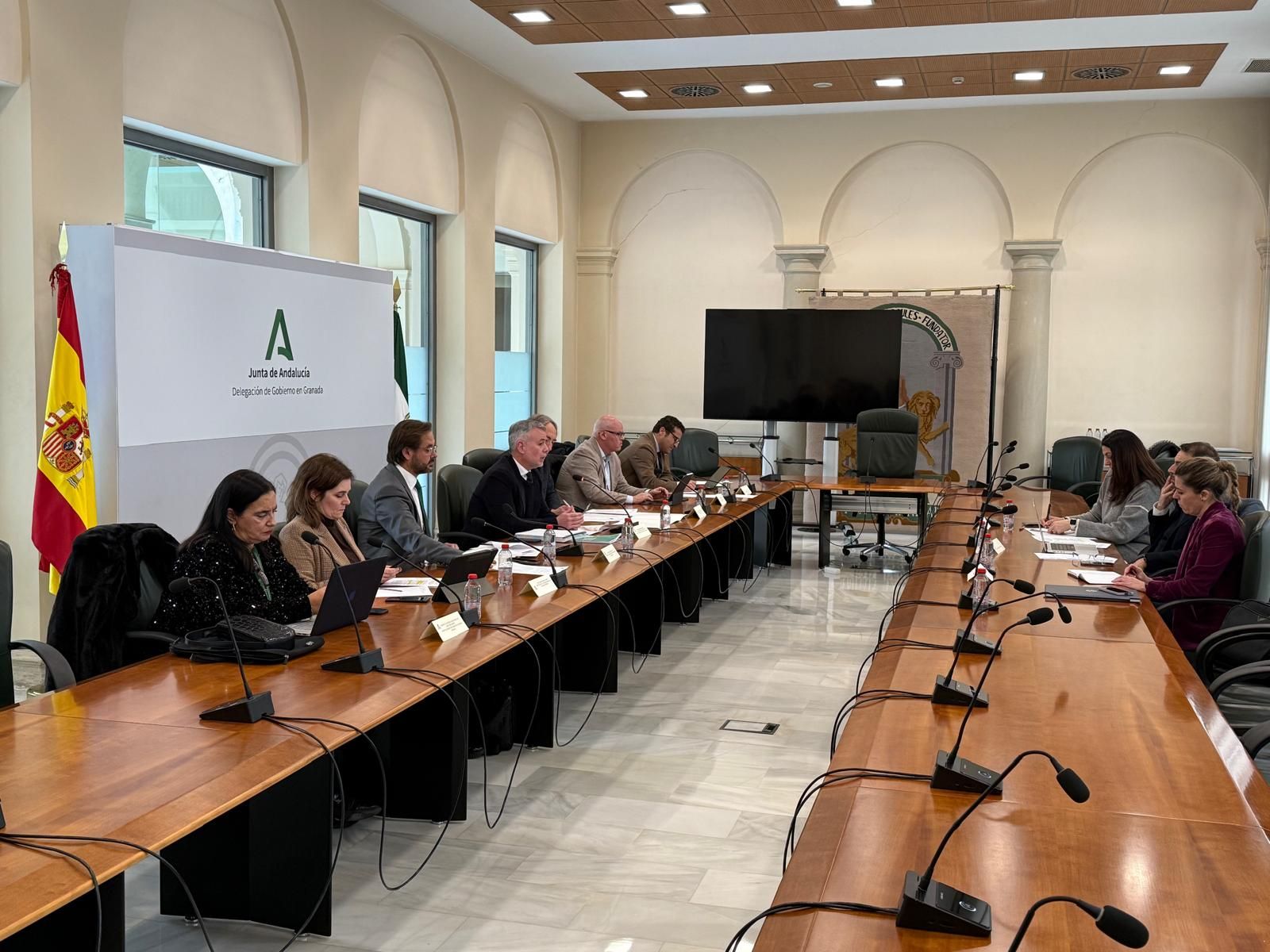La reunión técnica e institucional, presidida por el viceconsejero Nicolás Navarro y el delegado Antonio Granados, con representantes de la UGR, instituciones y empresas de Granada