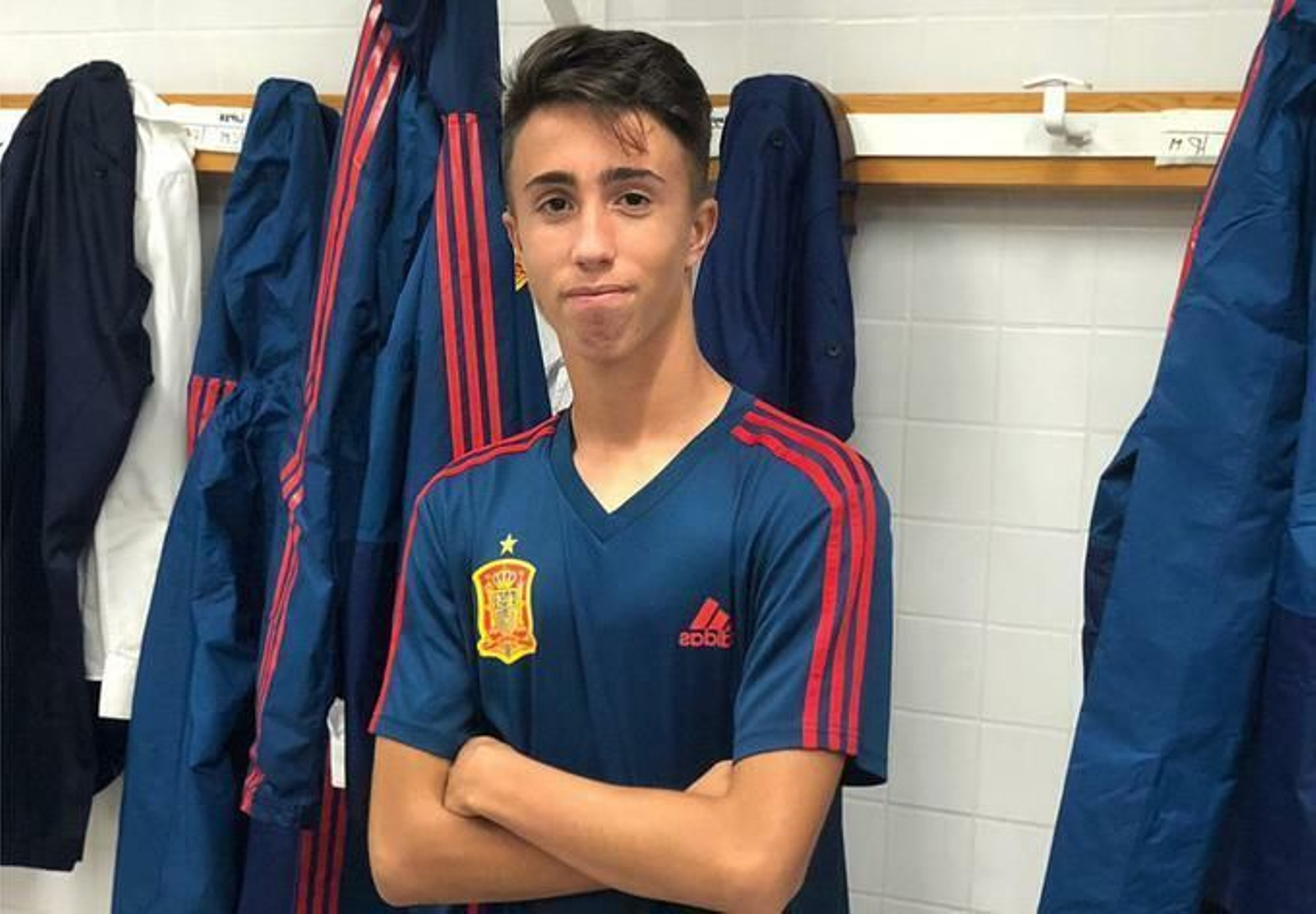 David Larrubia, con la selección española sub 17.