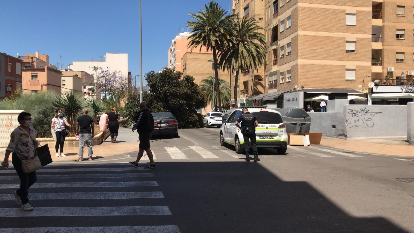 El viento derriba un árbol sobre un coche en El Zapillo