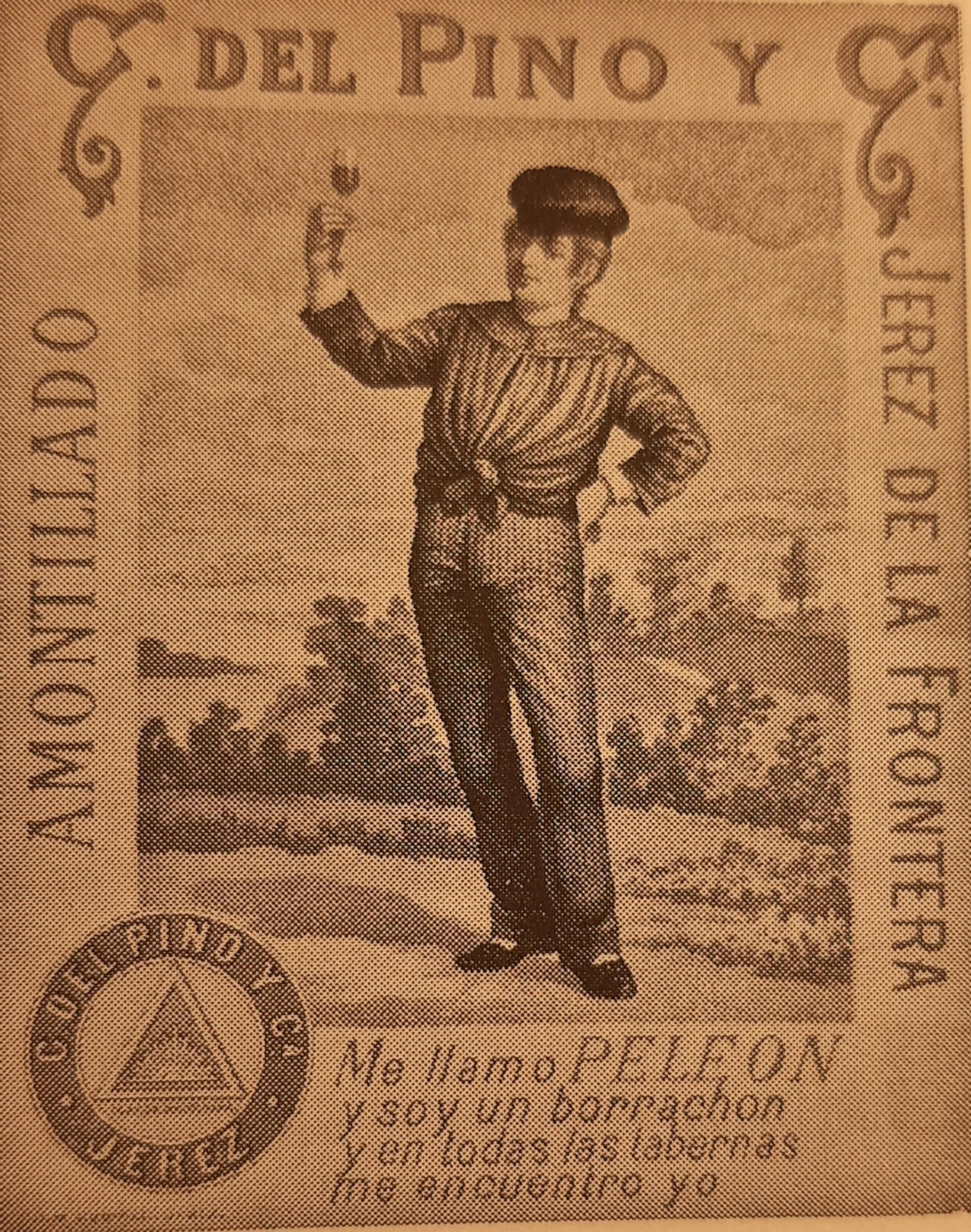 Etiqueta Peleón, de Cayetano del Pino.