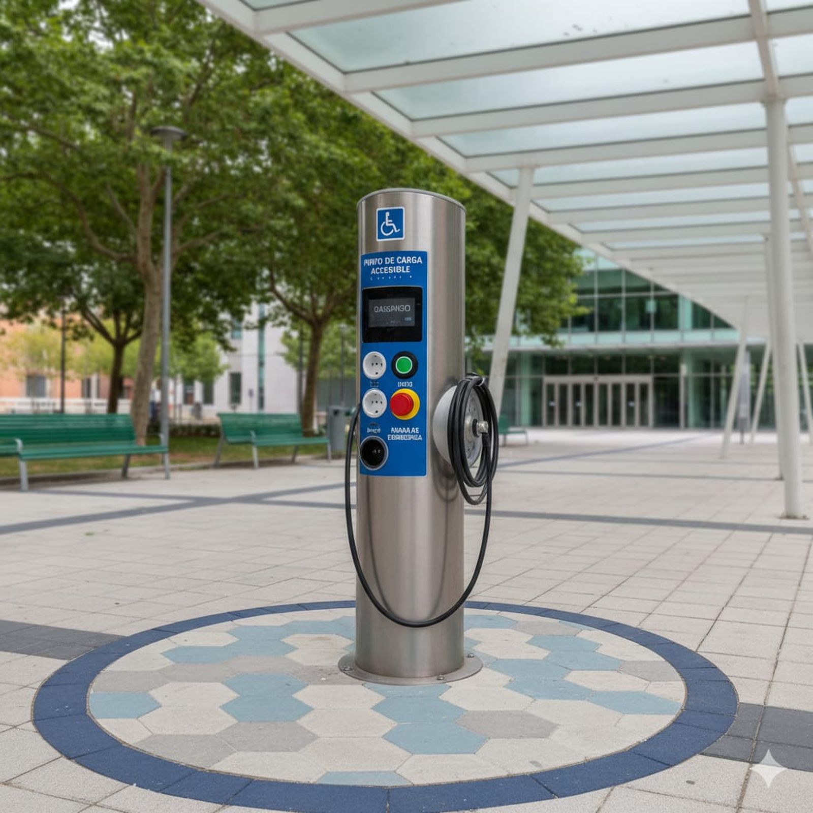 Ejemplo de punto de recarga accesible.