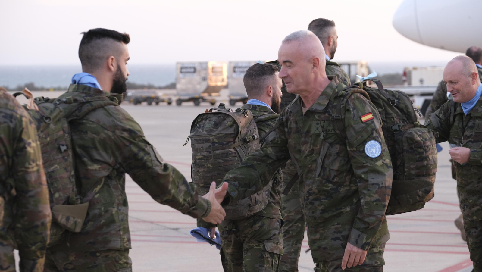 Imágenes de la salida del segundo contingente de La Legión con destino el Líbano