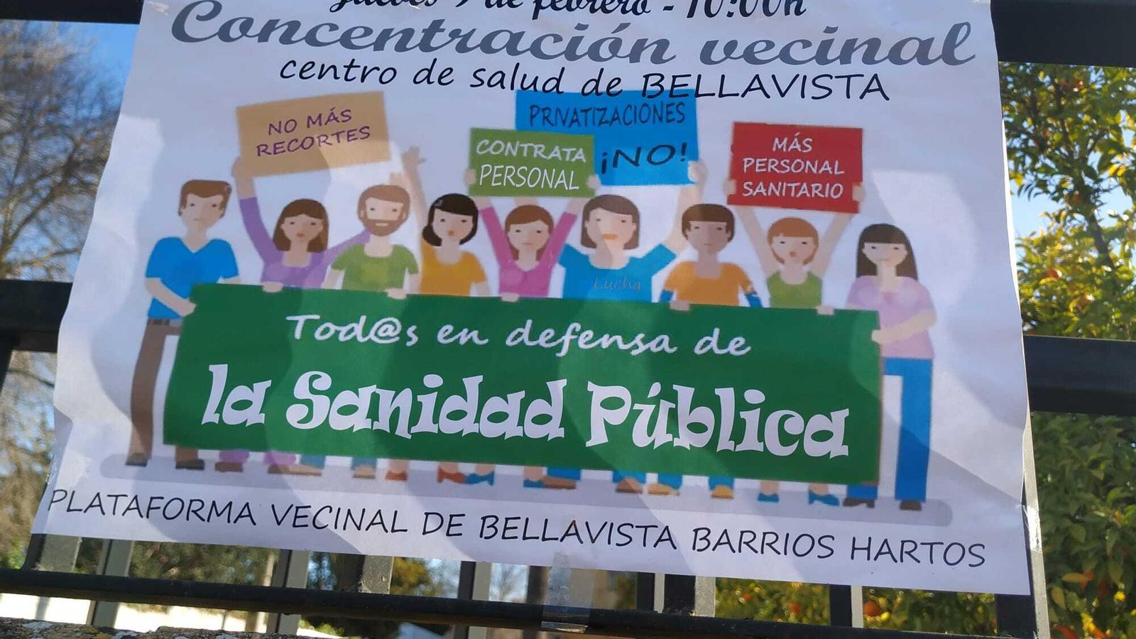 Cartel de la protesta.