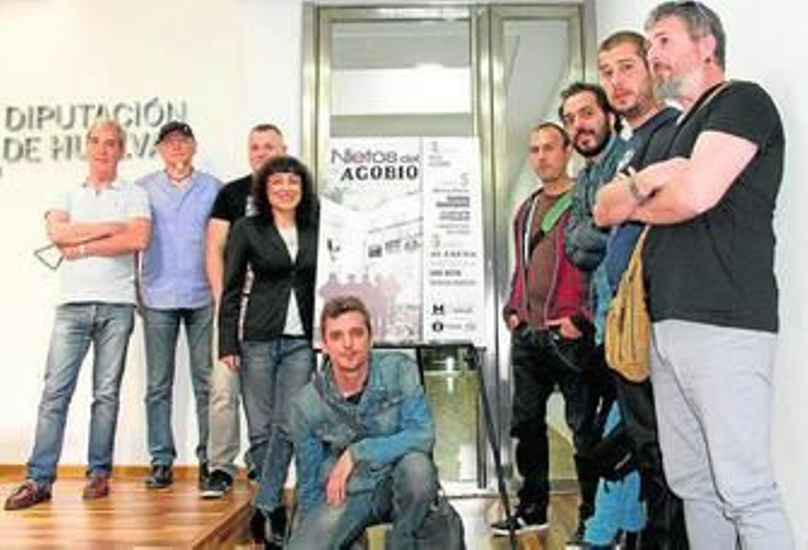 Alfredo Lago, Pepe Roca, Elena Tobar, los hermanos Domínguez Rasco y miembros de algunas de las bandas que este año participan en el encuentro.