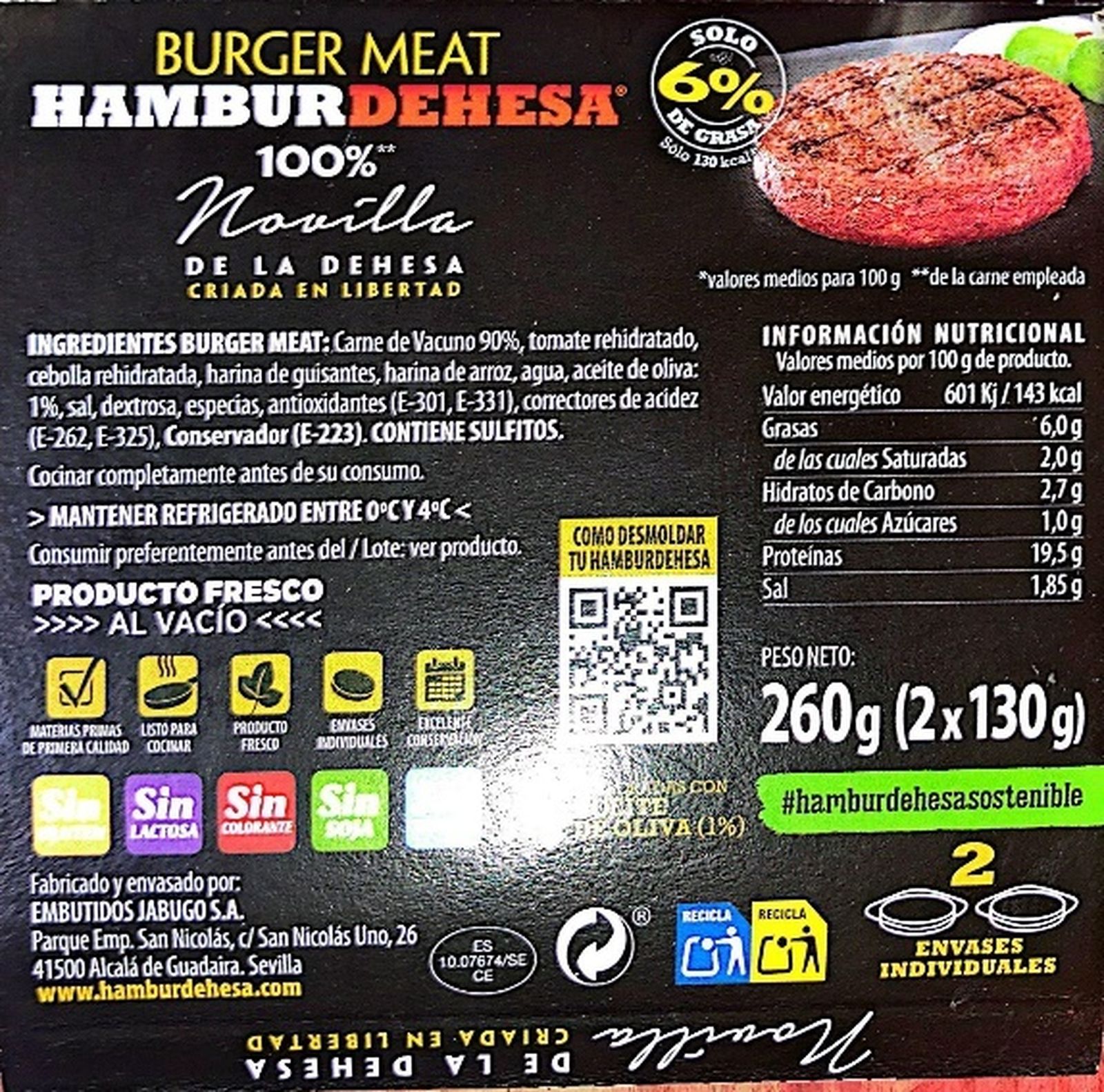Retirado un lote de carne de hamburguesa de vacuno por salmonella