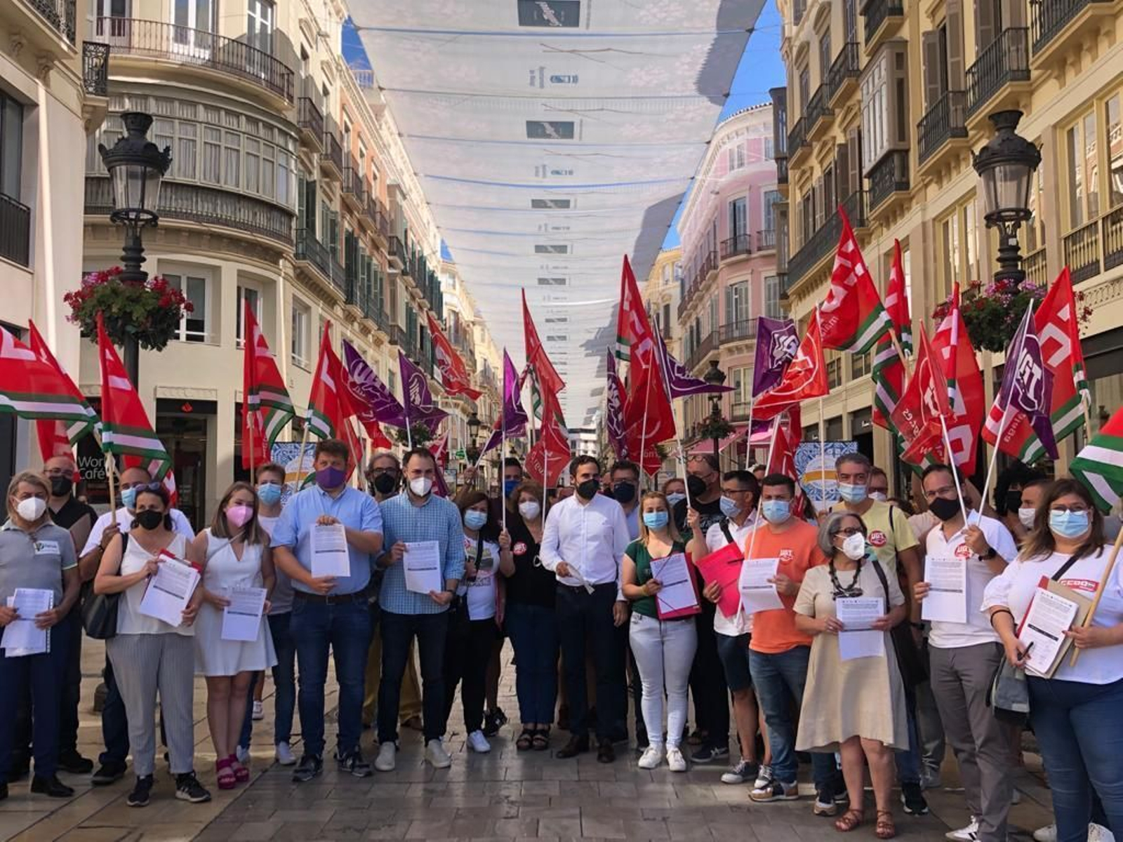 Concentración, este jueves en calle Larios, contra la libertad horaria comercial.
