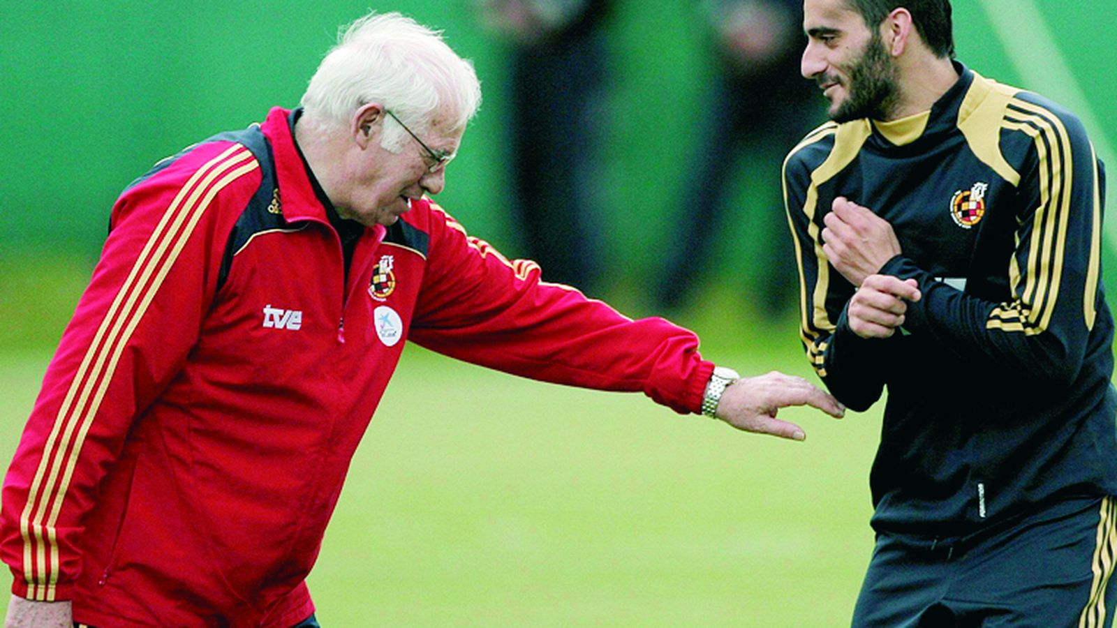 Guiza, con Luis Aragonés.