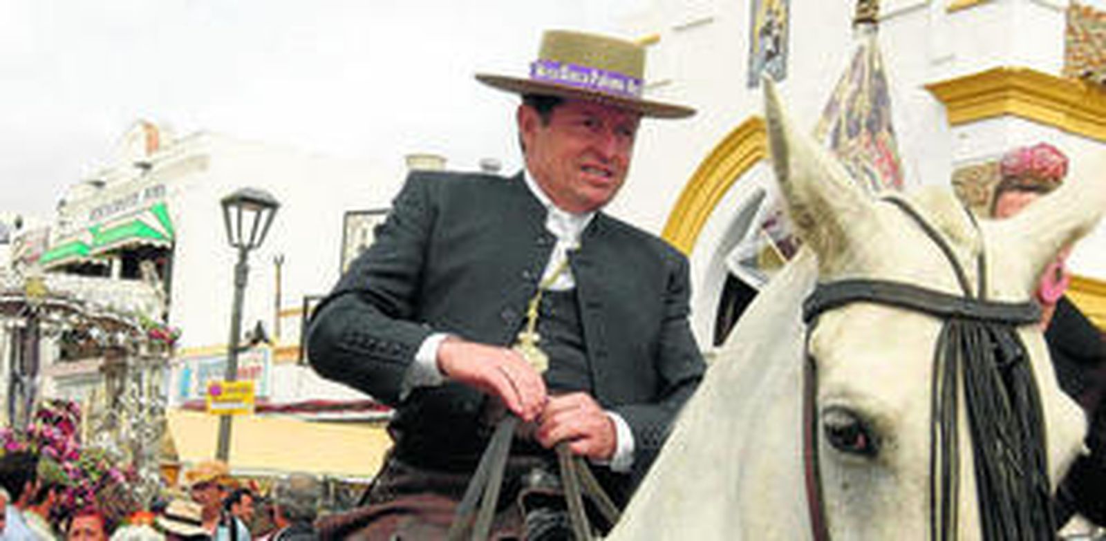 El hermano mayor de la hermandad jerezana, ayer, ya en Sanlúcar.