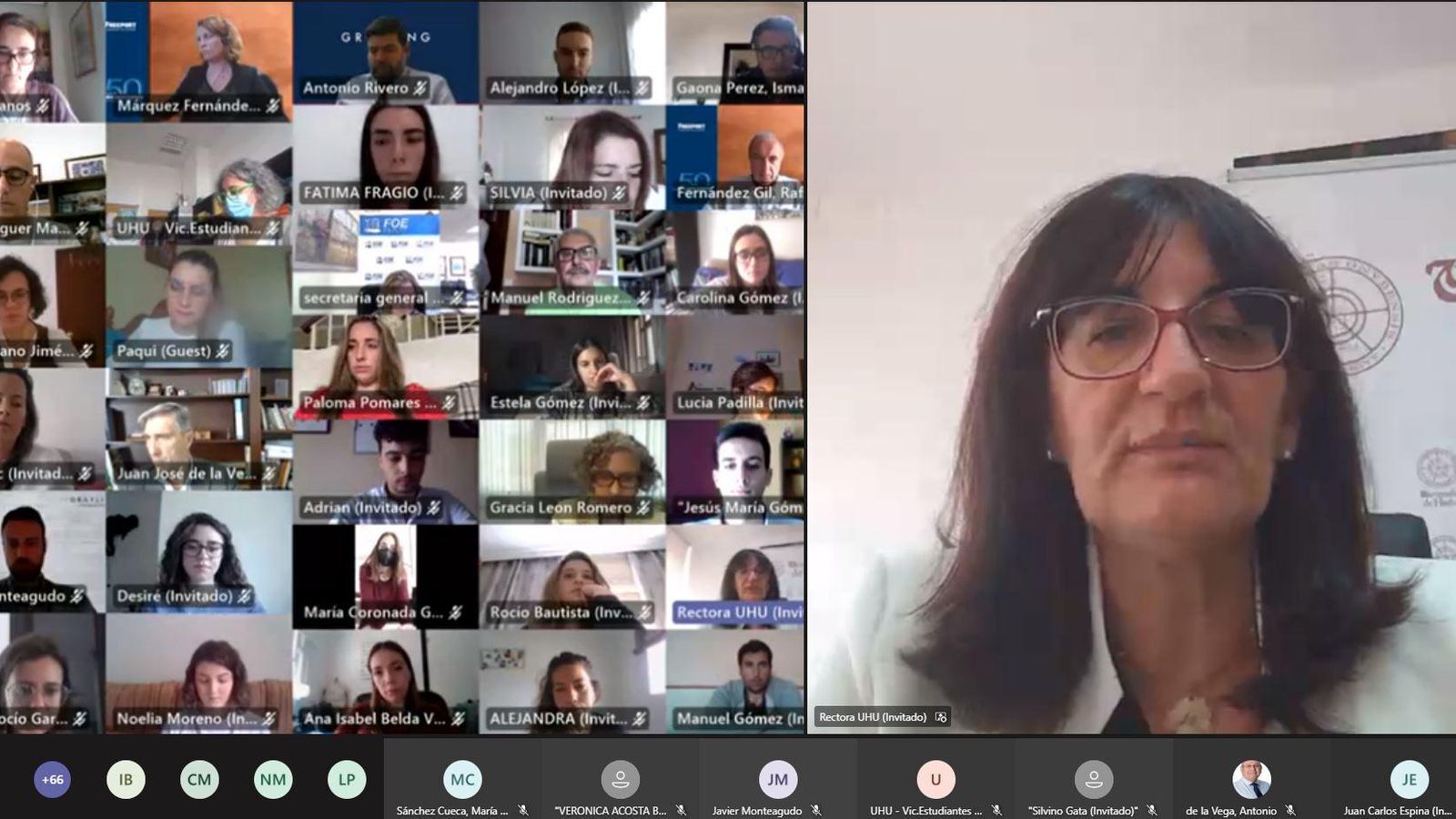 Un momento del acto celebrado online.