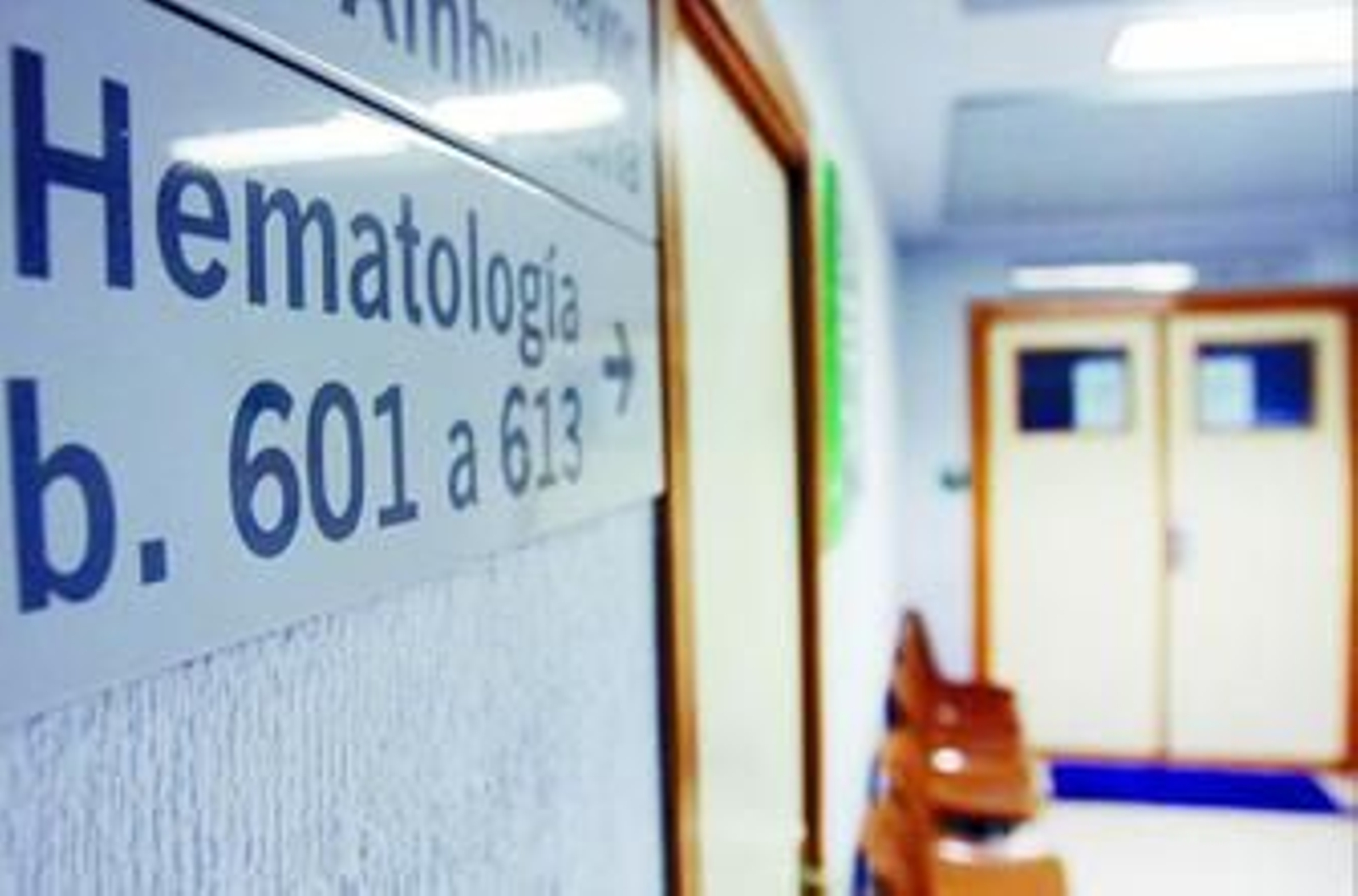 Indación al servicio de Hematología de un centro hospitario.