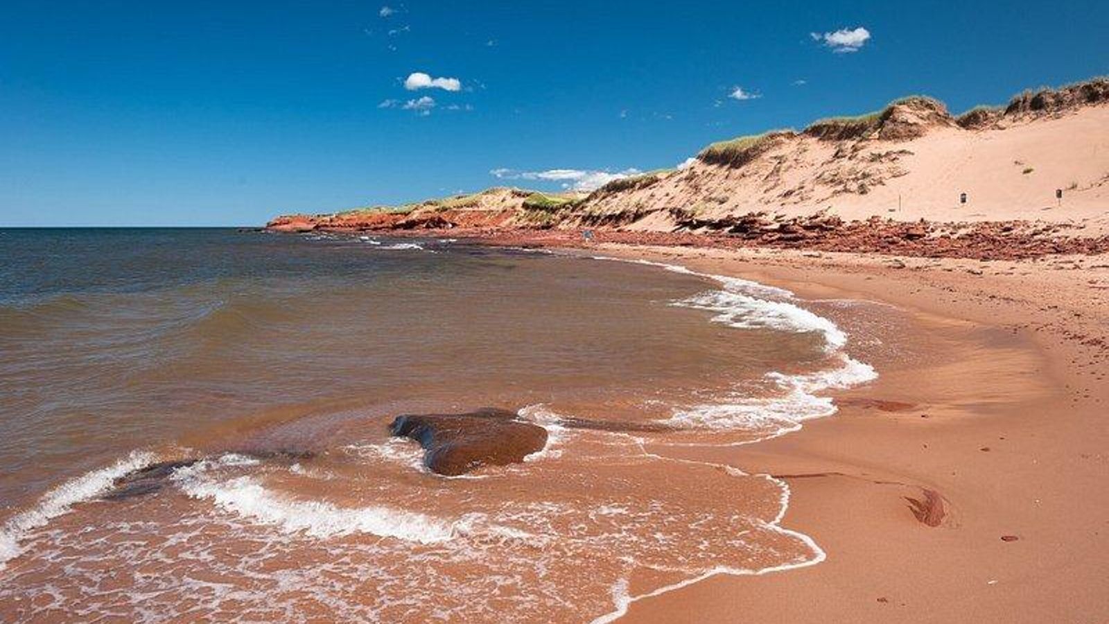 Playa de Cavendish en la isla del Príncipe Eduardo