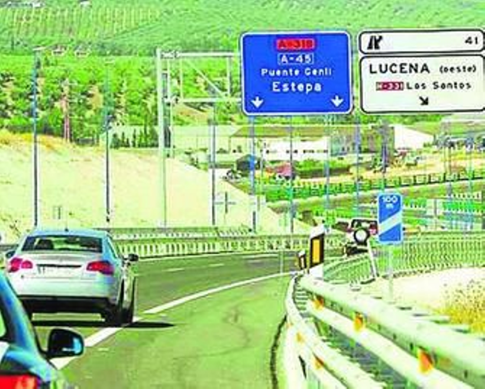 Tramo de la Autovía del Olivar entre Lucena y Cabra.