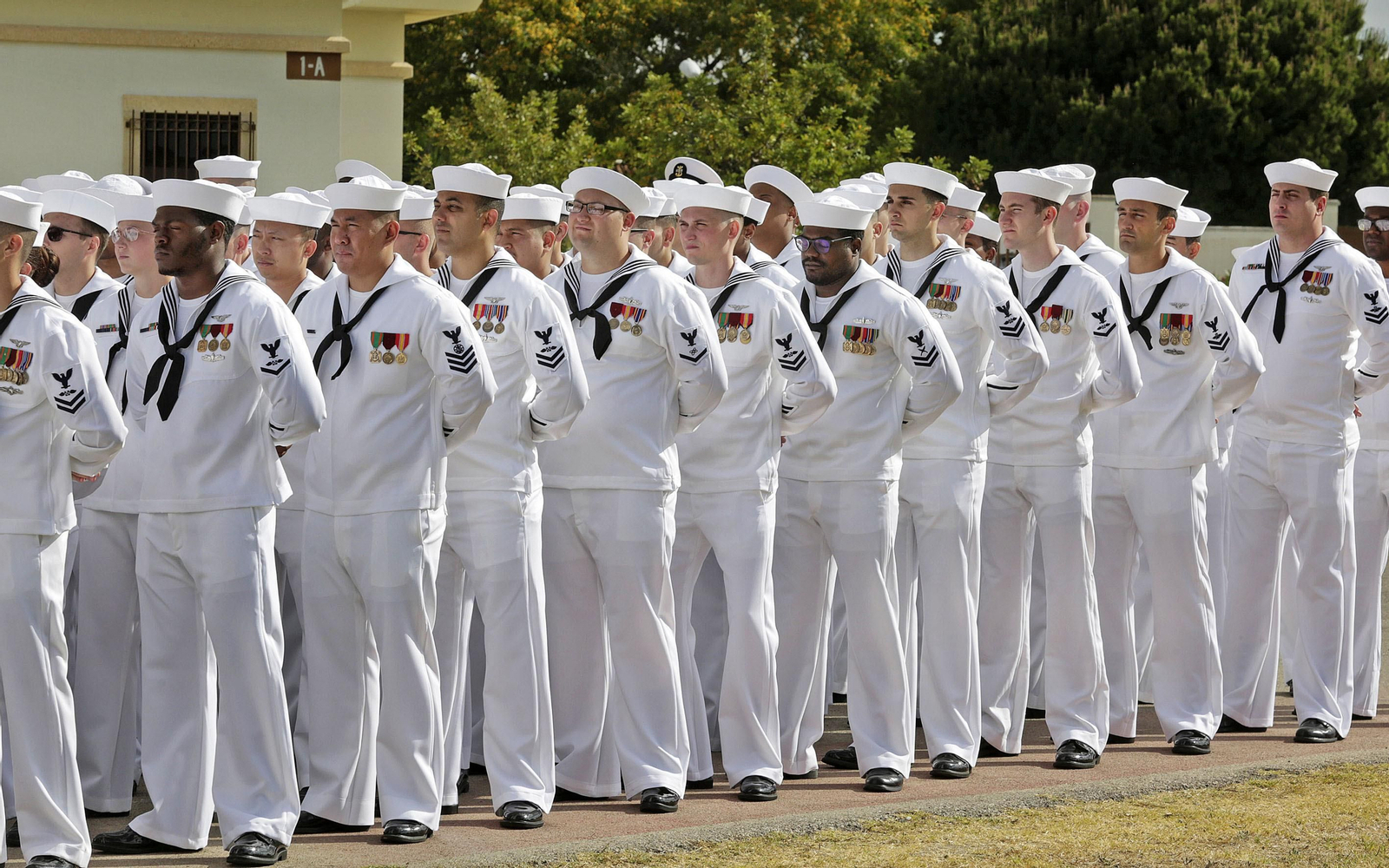 Acto de proclamación del nuevo jefe americano de la base naval de Rota