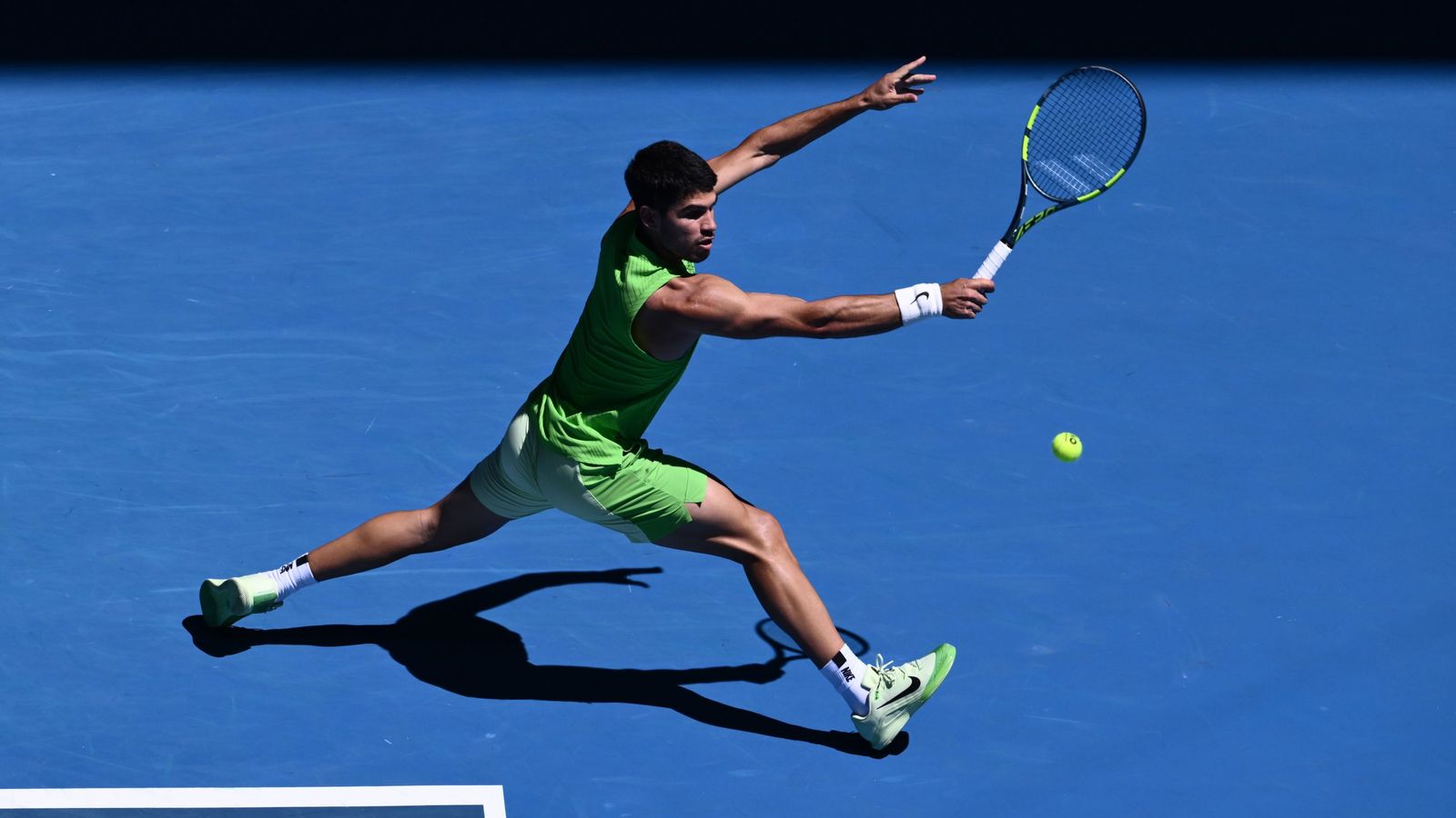 Carlos Alcaraz, durante el partido de tercera ronda contra Corentin Moutet