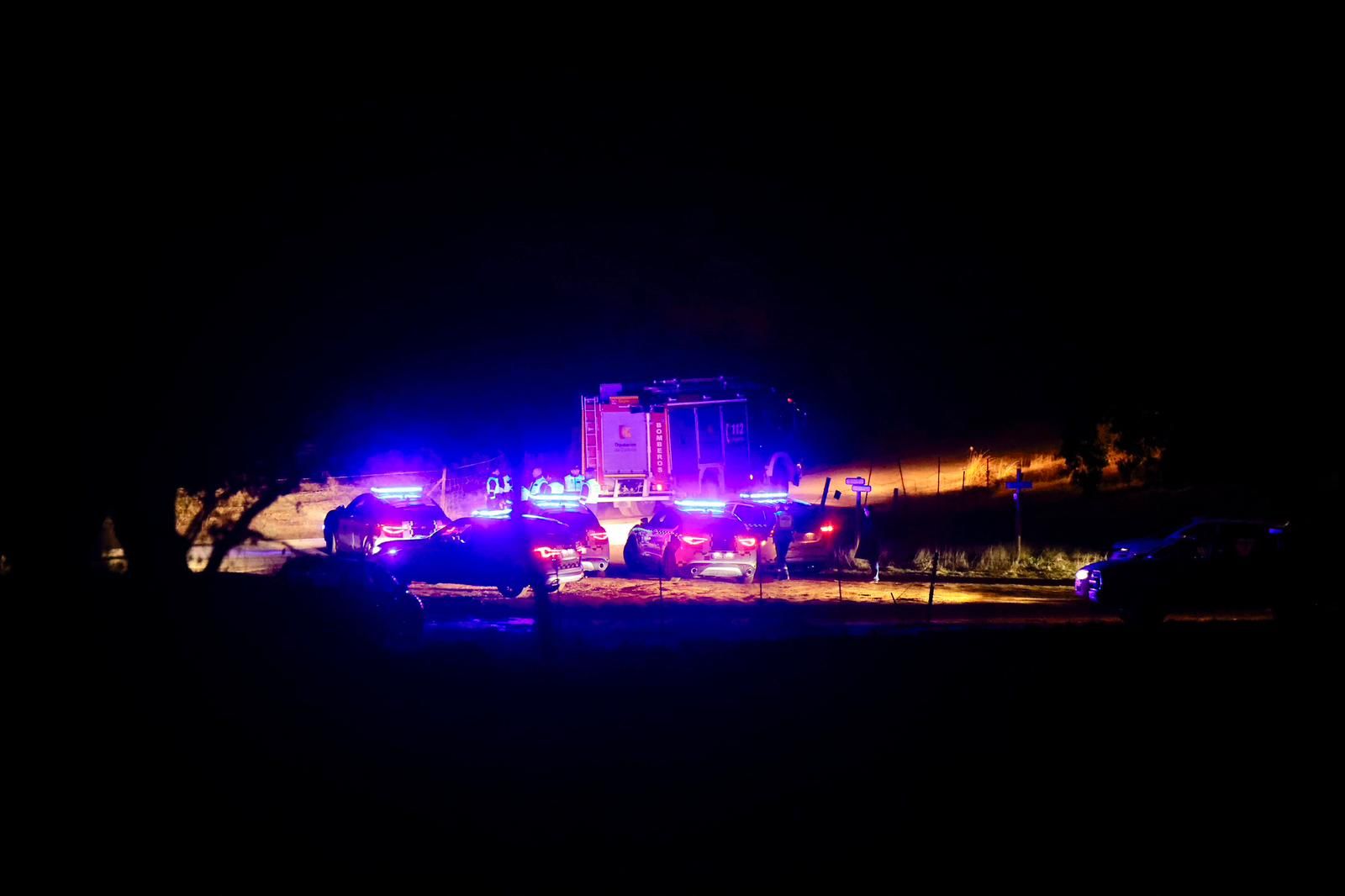 Control de acceso a la zona del accidente ferroviario de Adamuz