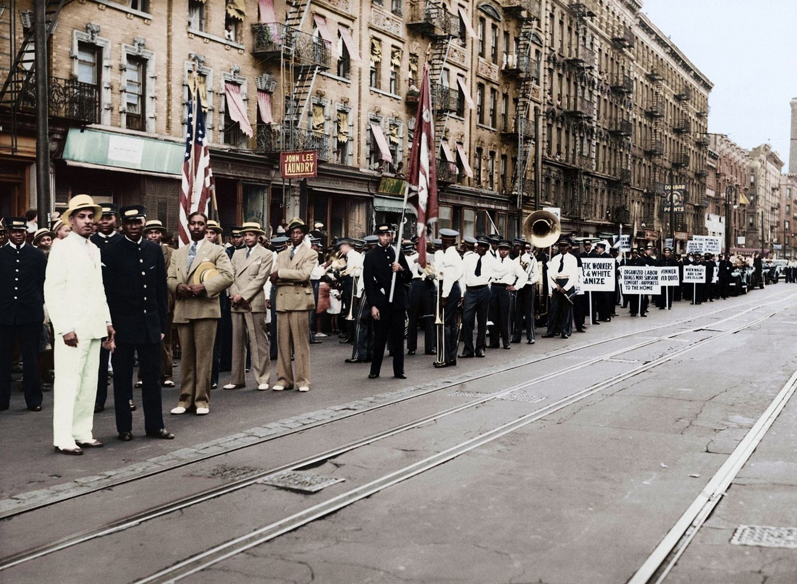 Una manifestación por los derechos de la comunidad negra en los años 30.