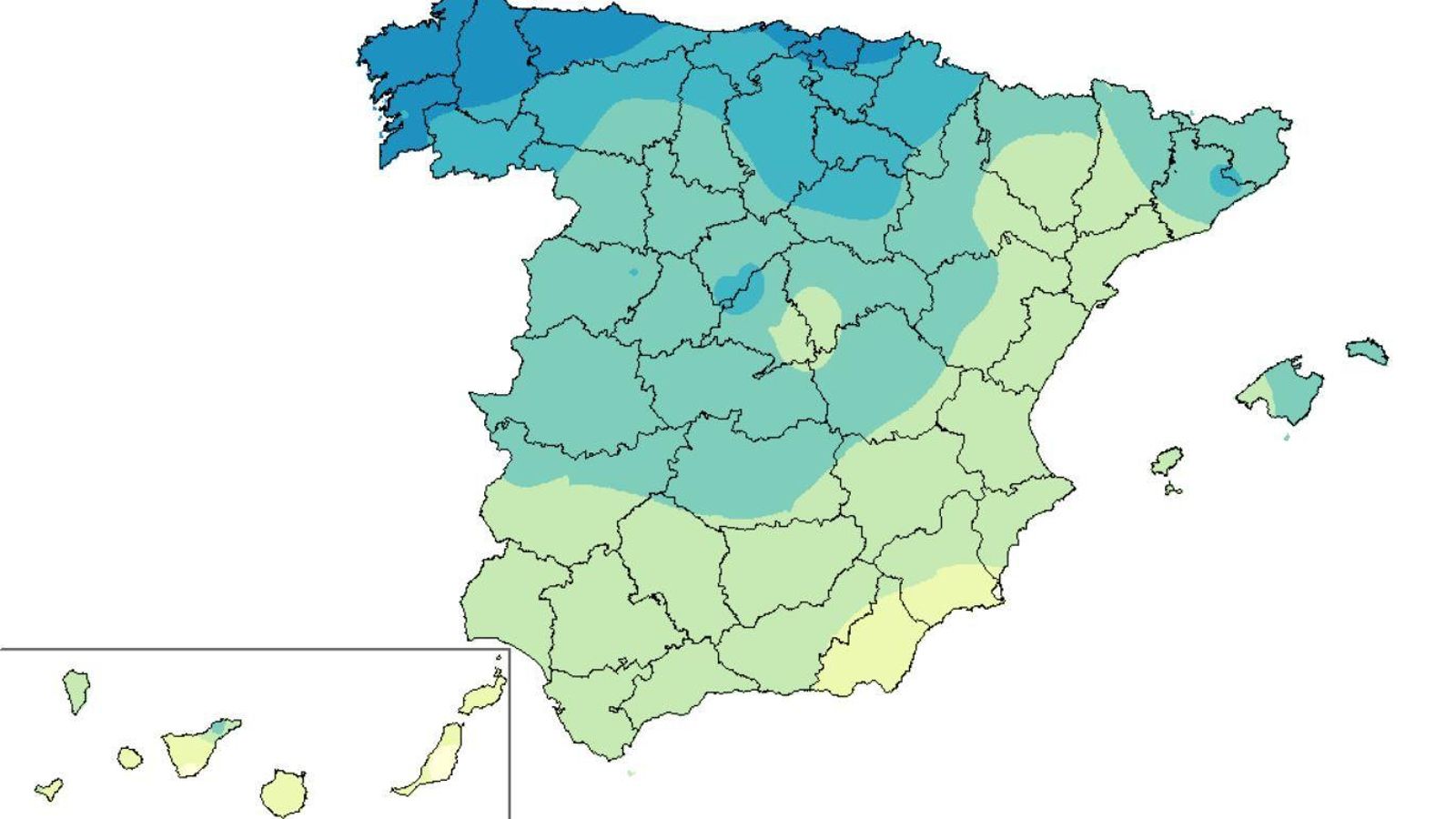 Número medio de días de precipitación entre el 24 de marzo y el 1 de abril (1981 y 2023)