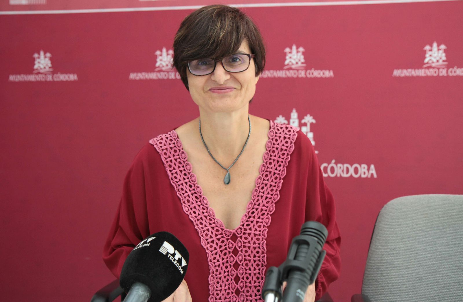 Amparo Pernichi, en la sala de prensa del Ayuntamiento.