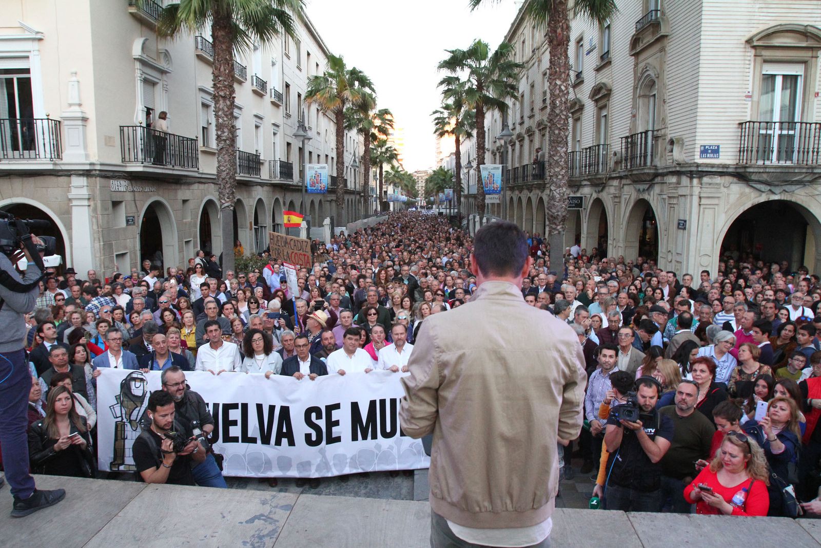 Manifestación por las infraestructuras el 15 de marzo de 2019 en Huelva.