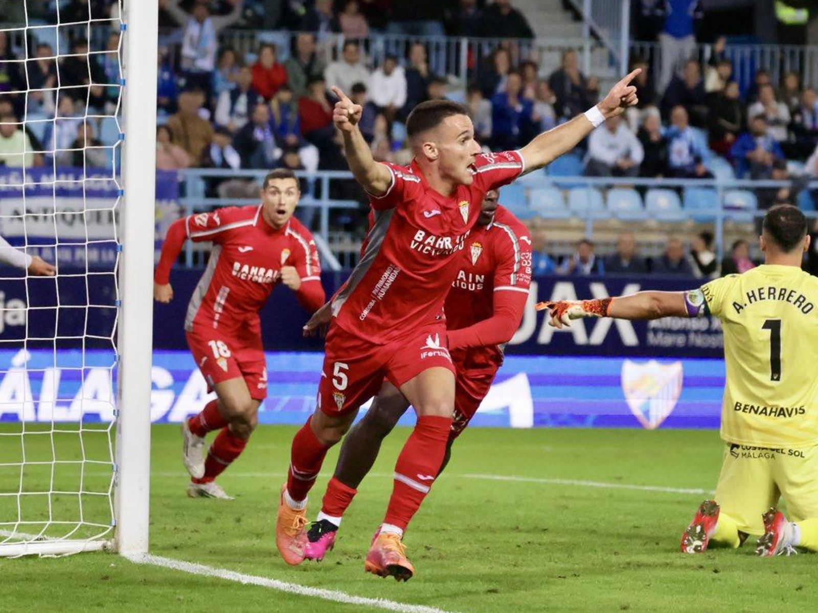 La alegría de Diego Bri tras su primer gol con el Córdoba CF.