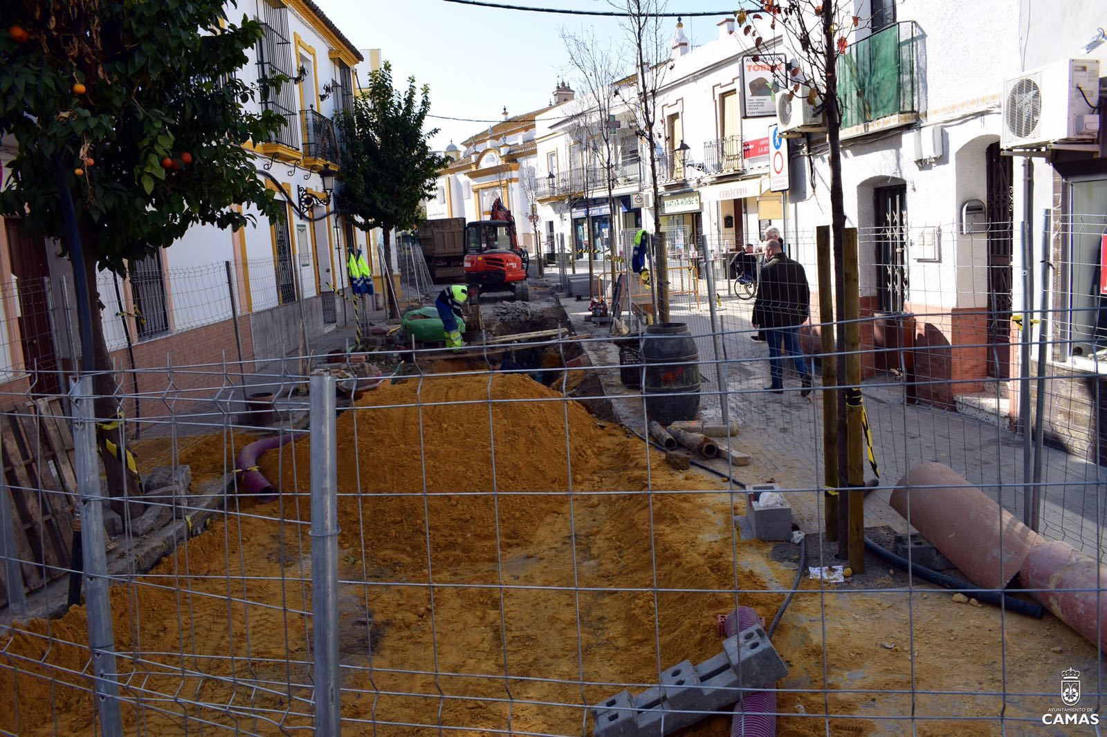 Las obras en una de las calles.