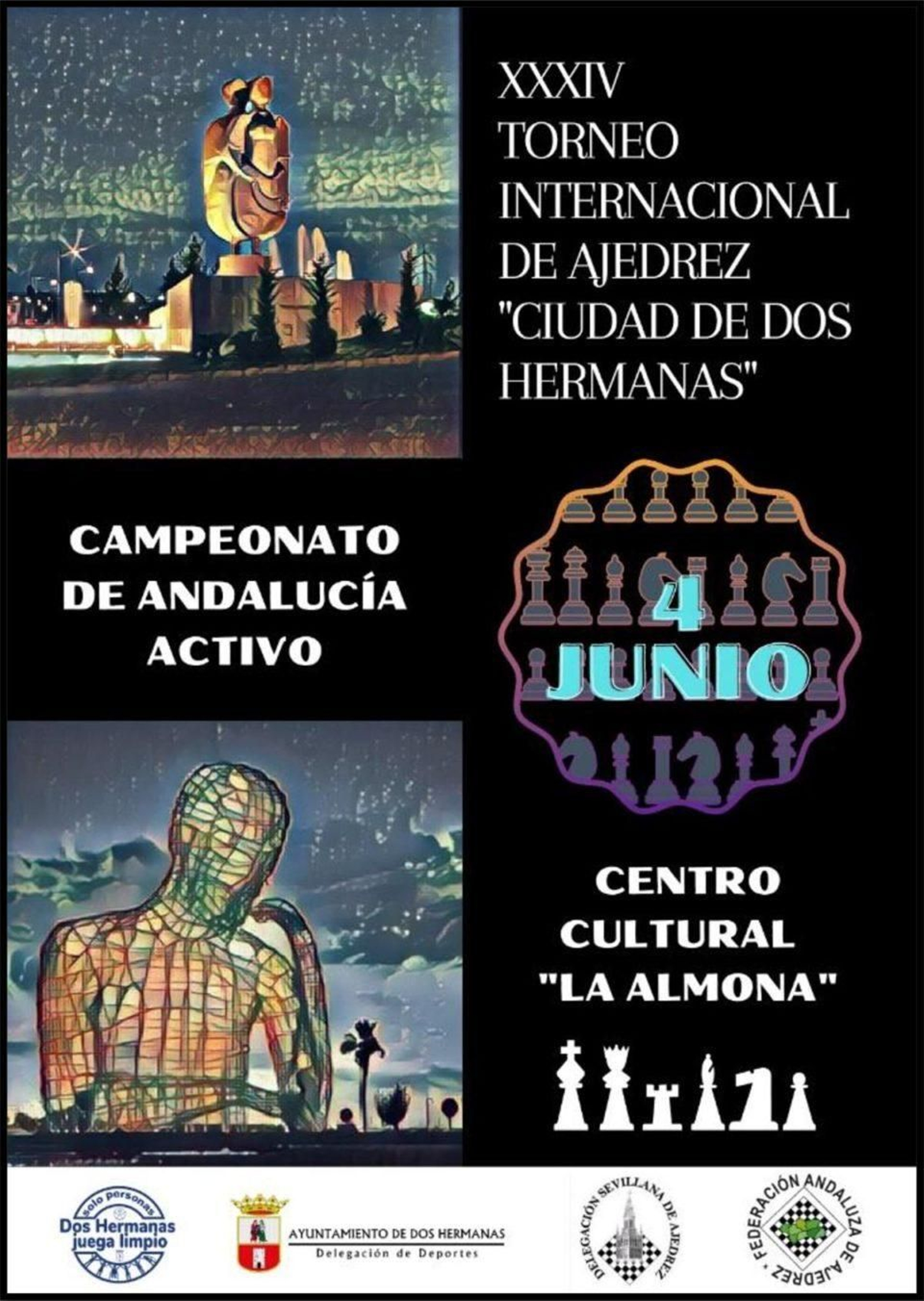 Cartel del XXXIV Torneo Internacional de ajedrez Ciudad de Dos Hermanas