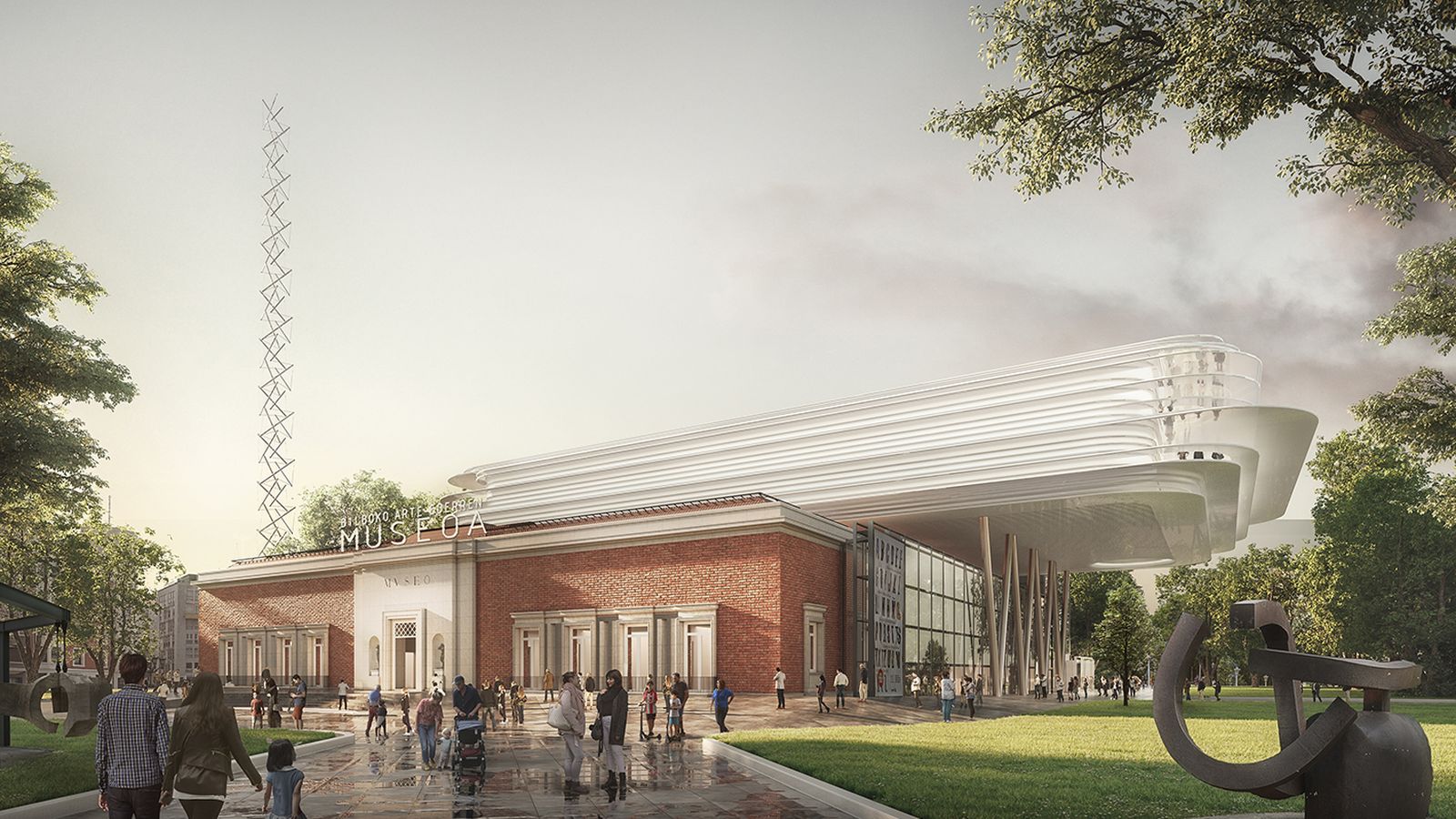 Recreación del exterior del proyecto ganador de Foster y Uriarte.