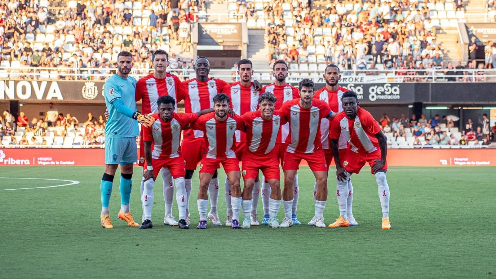 Alineación inicial de los rojiblancos en su visita a Cartagena. Alineación inicial de los rojiblancos en su visita a Cartagena.
