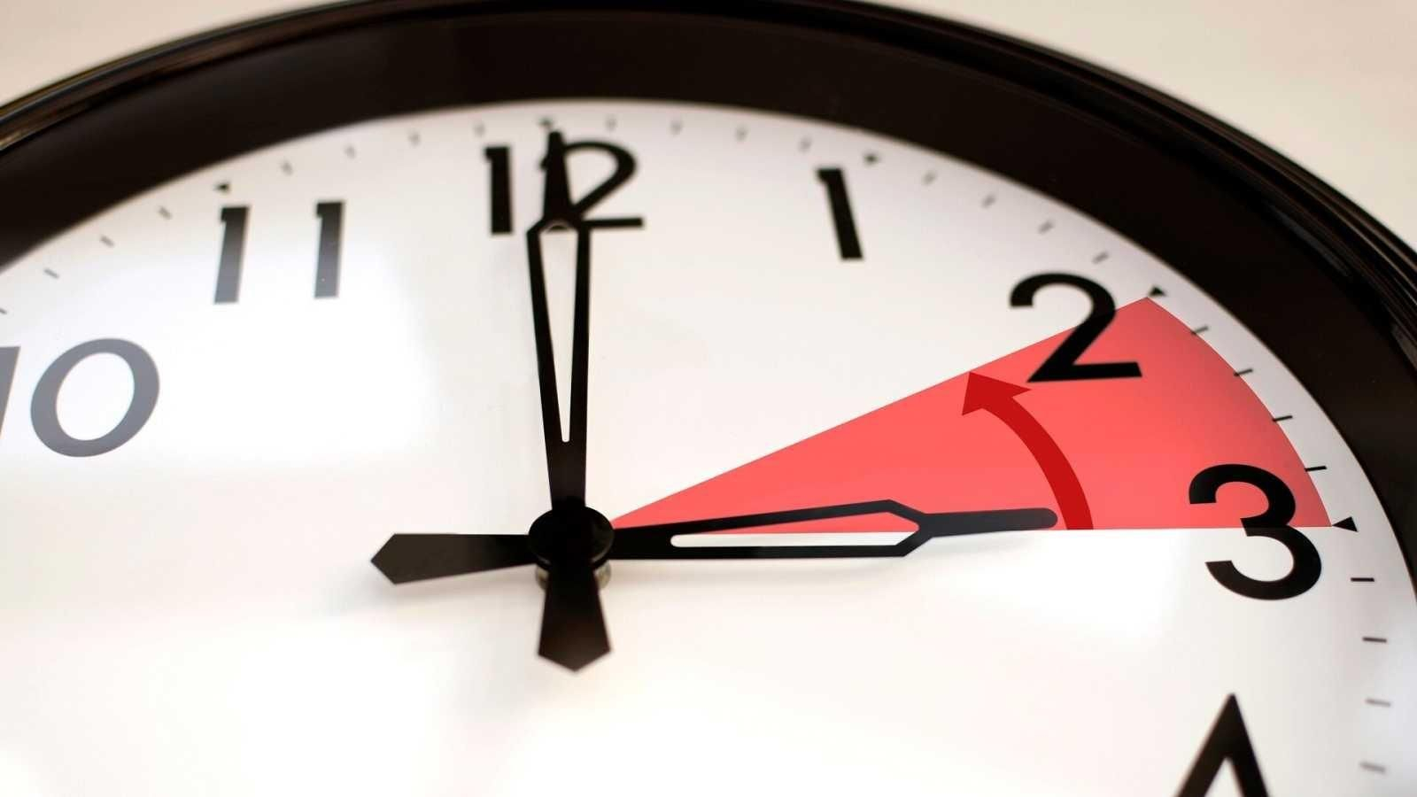 Un reloj marca las 2:00.