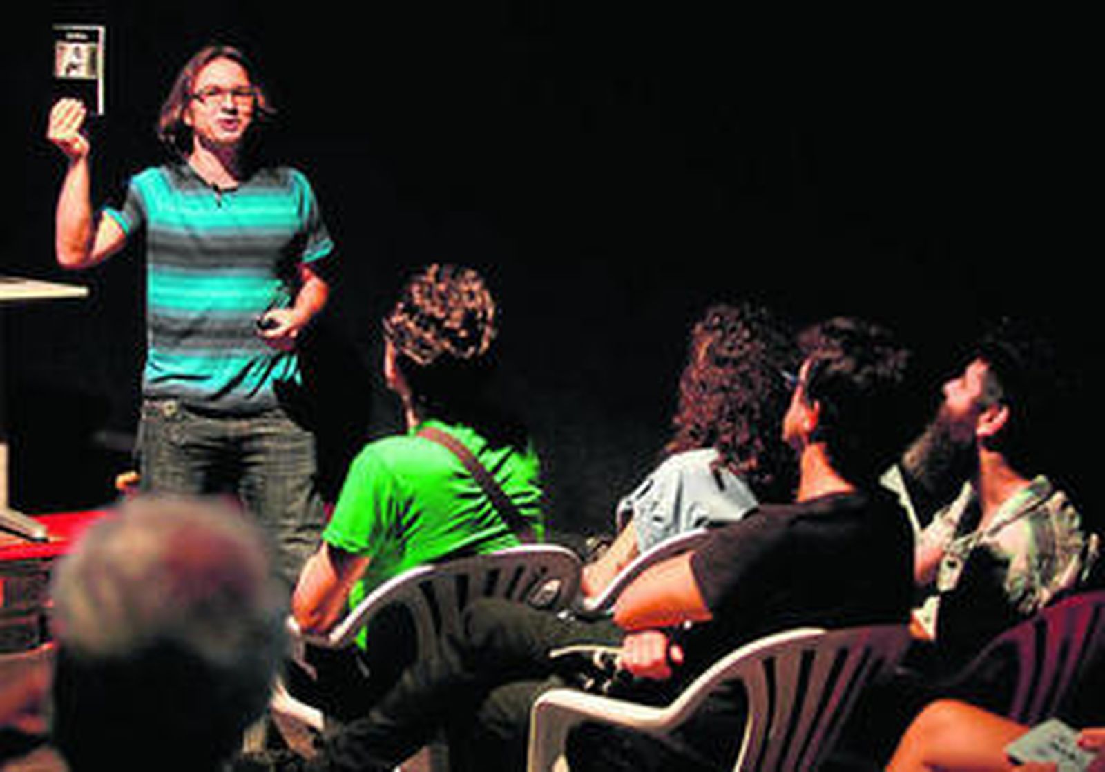 Imagen de la conferencia de Valbuena en AlCultura, ayer.