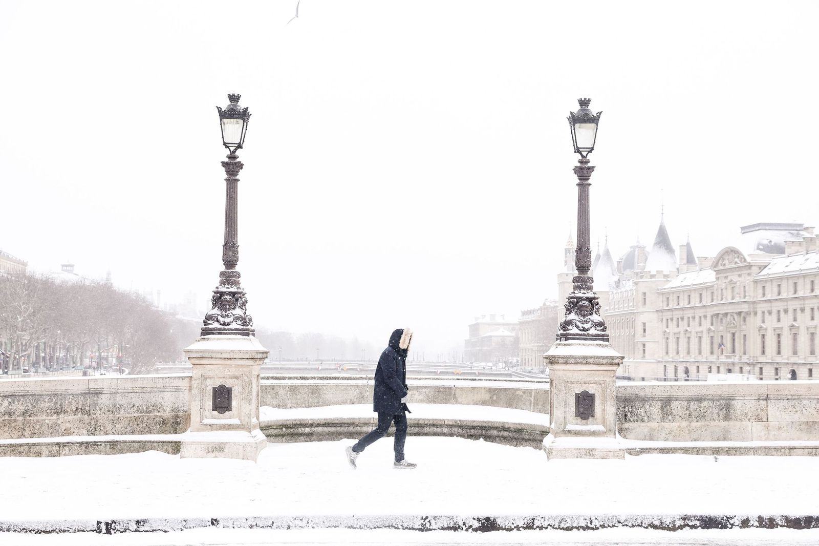 Las fotos del temporal de nieve en París