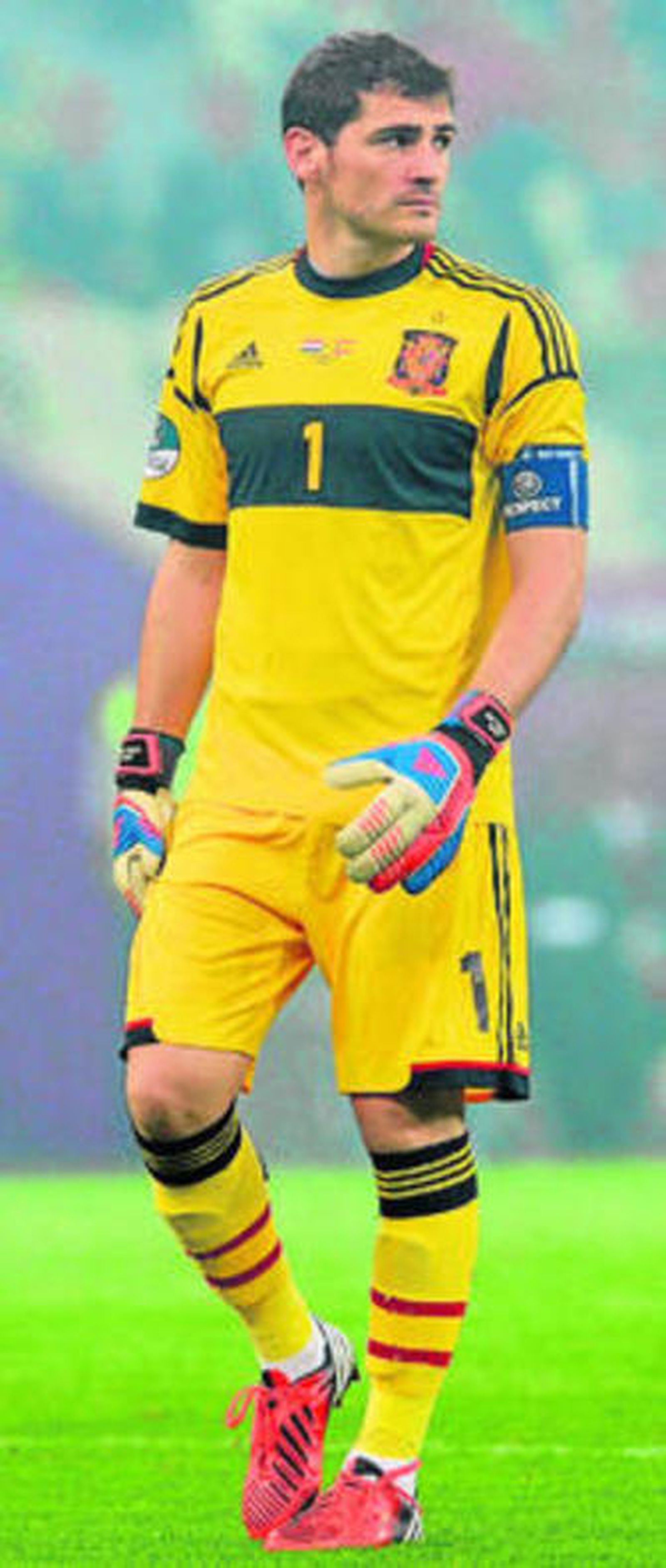 Casillas, durante el encuentro ante Croacia.