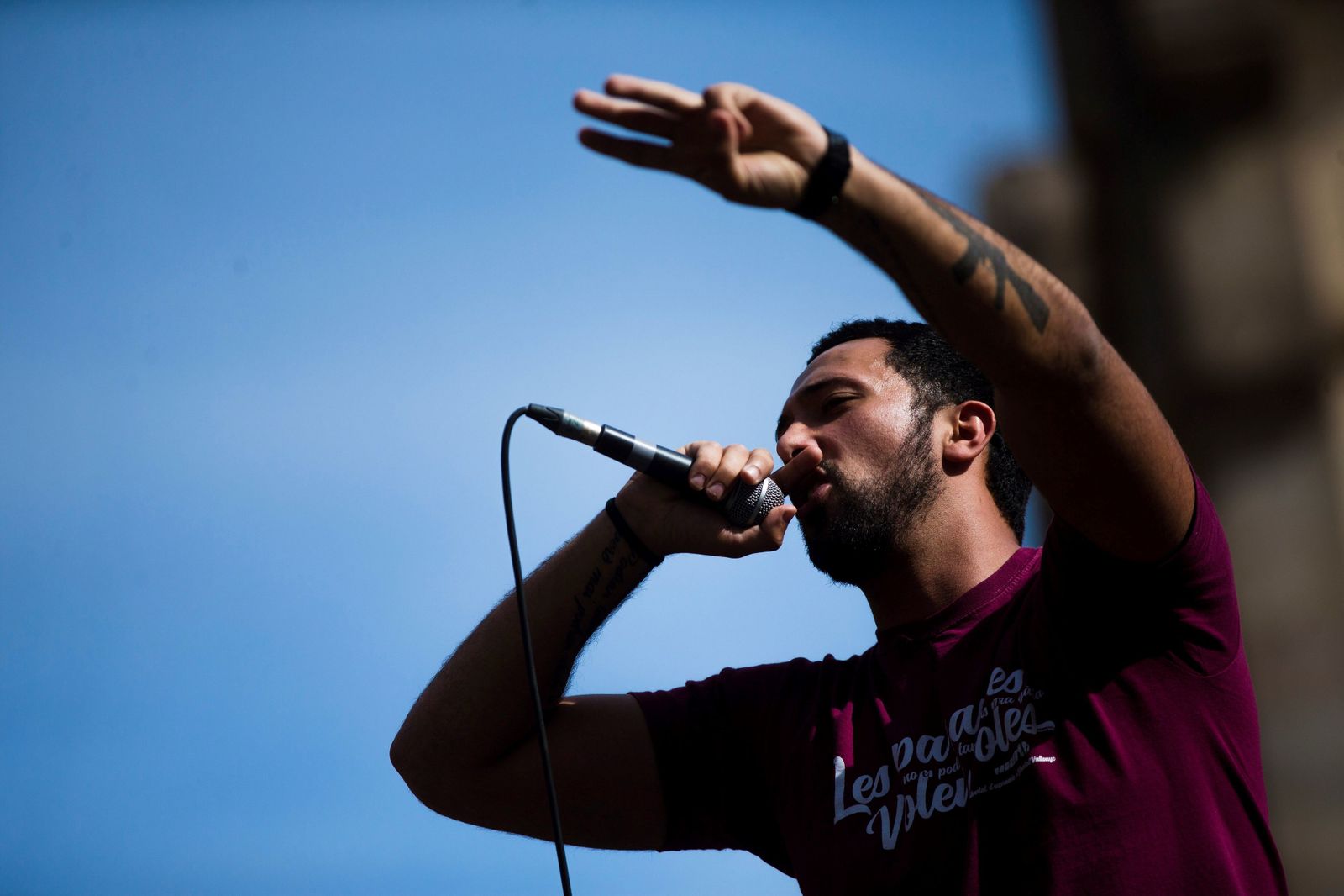 El rapero Valtonyc durante un concierto.