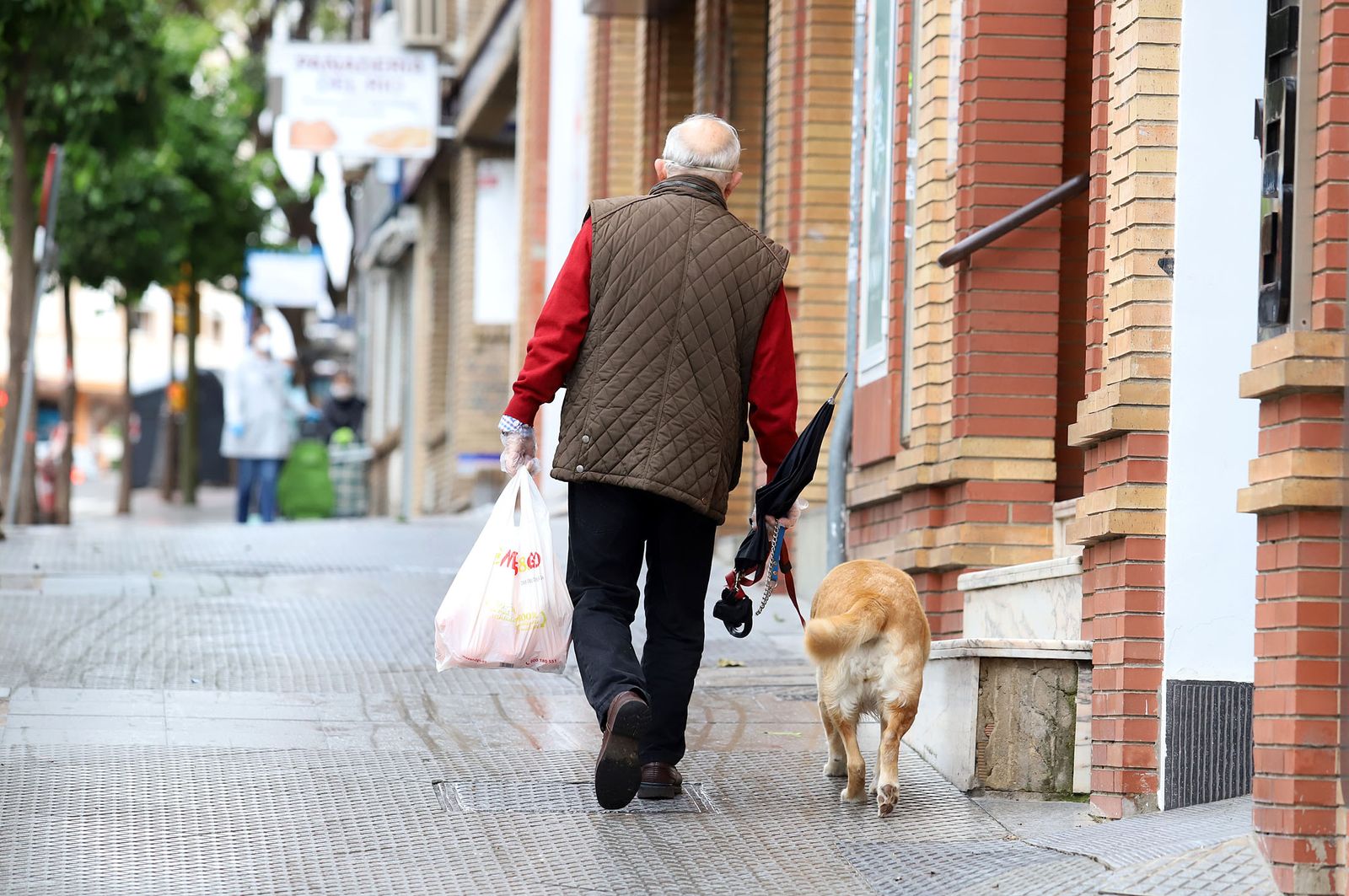 Un ciudadano con la bolsa de la compra.