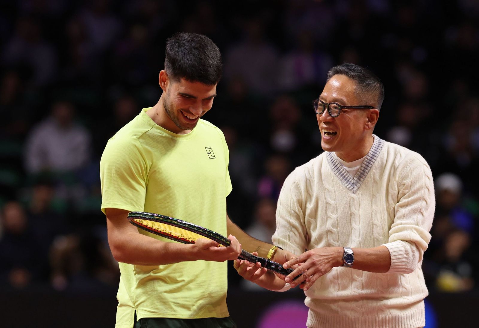 Las fotos de la exhibición entre Alcaraz y Sinner