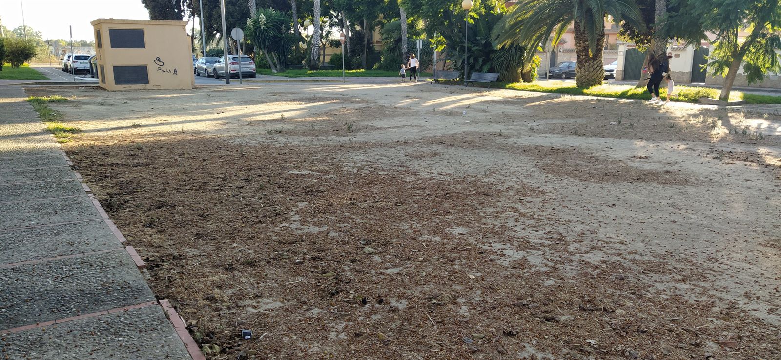 Plaza de Hispanoamérica, en una imagen cedida por Podemos para denunciar el abandono de Camposoto.