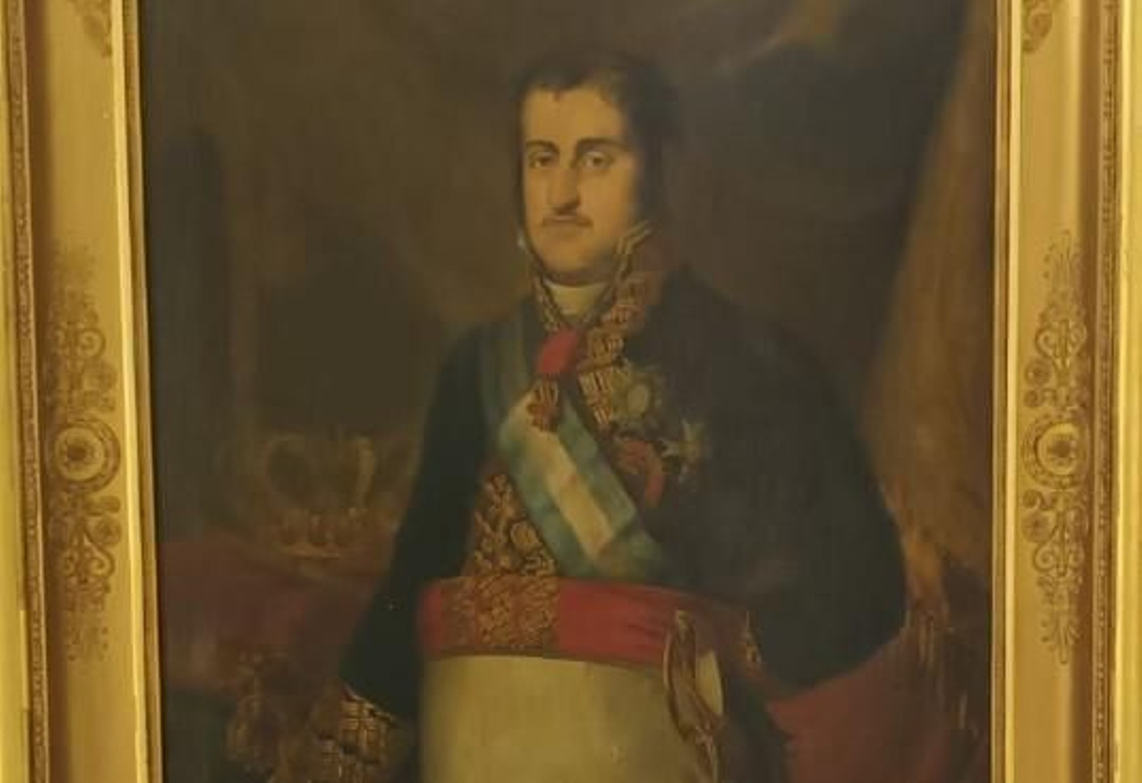 Retrato de Fernando VII del Museo de las Cortes, pintado por Joaquín Fernández Cruzado en 1829.