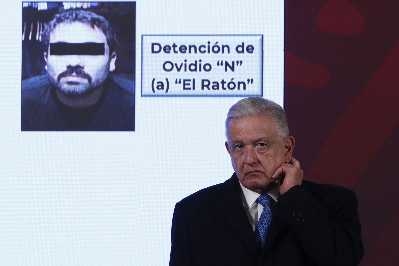 López Obrador, en rueda de prensa tras la detención de 'El Ratón'
