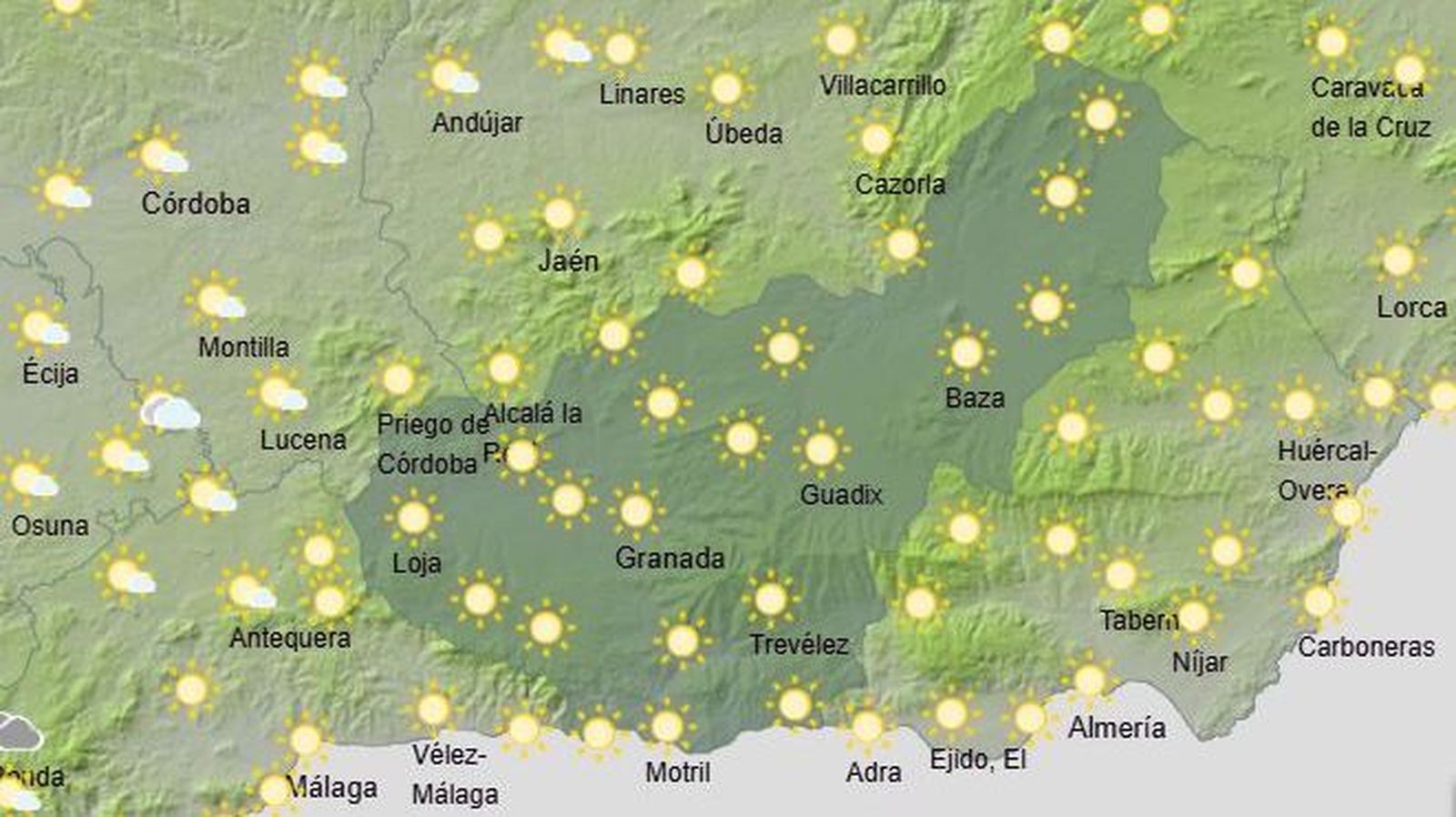 El Tiempo en Granada el 8 de enero de 2026