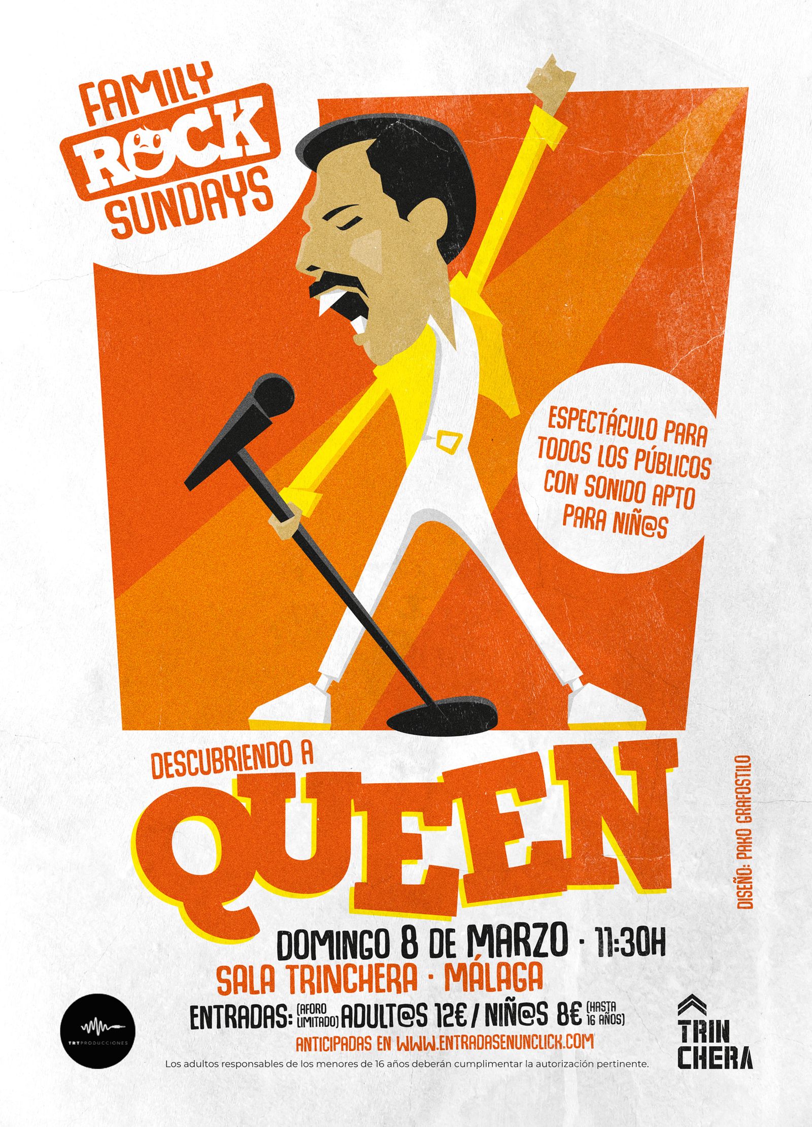 Cartel de Descubriendo a Queen con Family Rock Sundays en la sala Trinchera.
