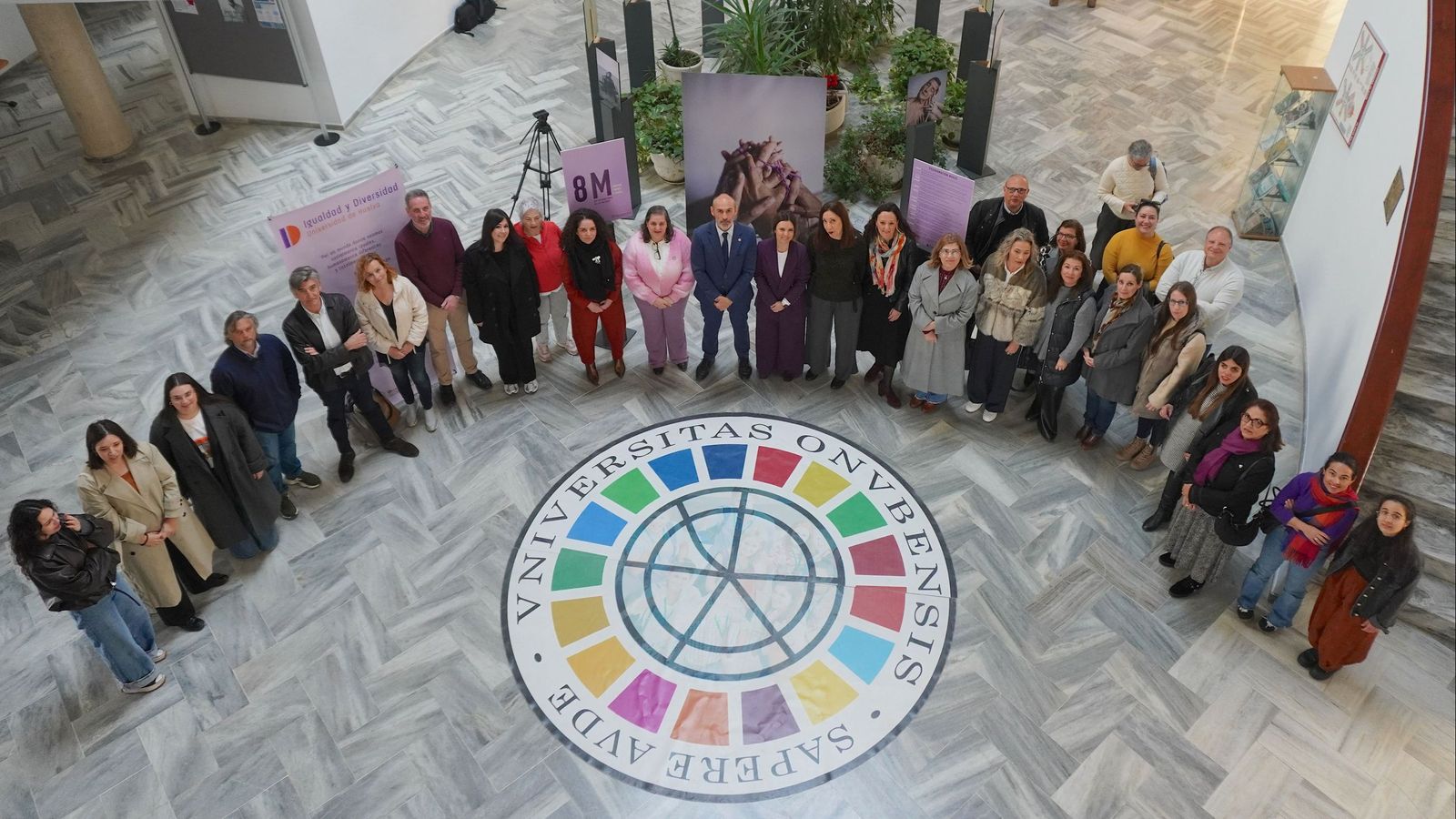 Presentación del programa del 8-M en la Universidad de Huelva.