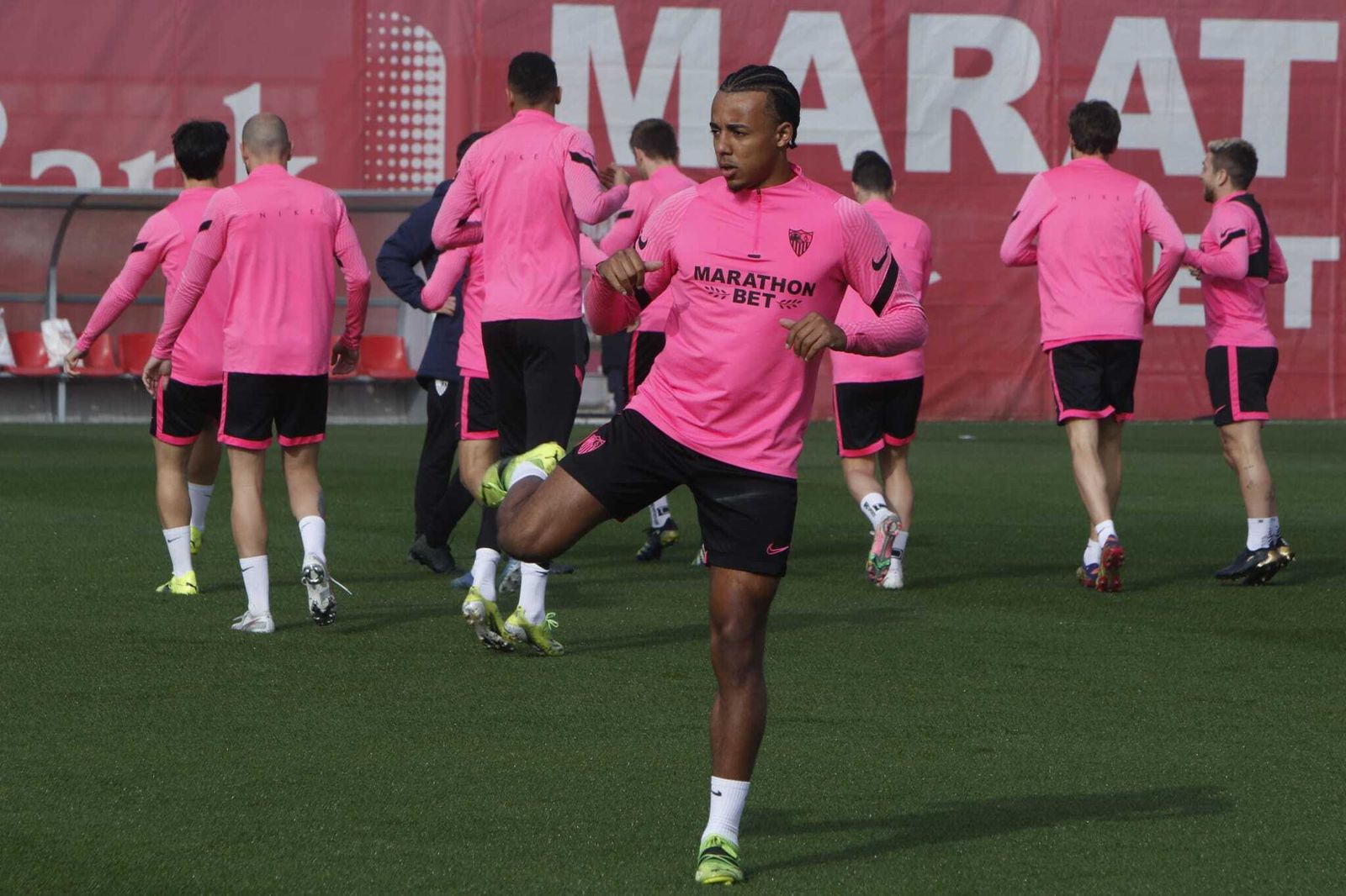 Koundé, en un entrenamiento reciente del Sevilla.