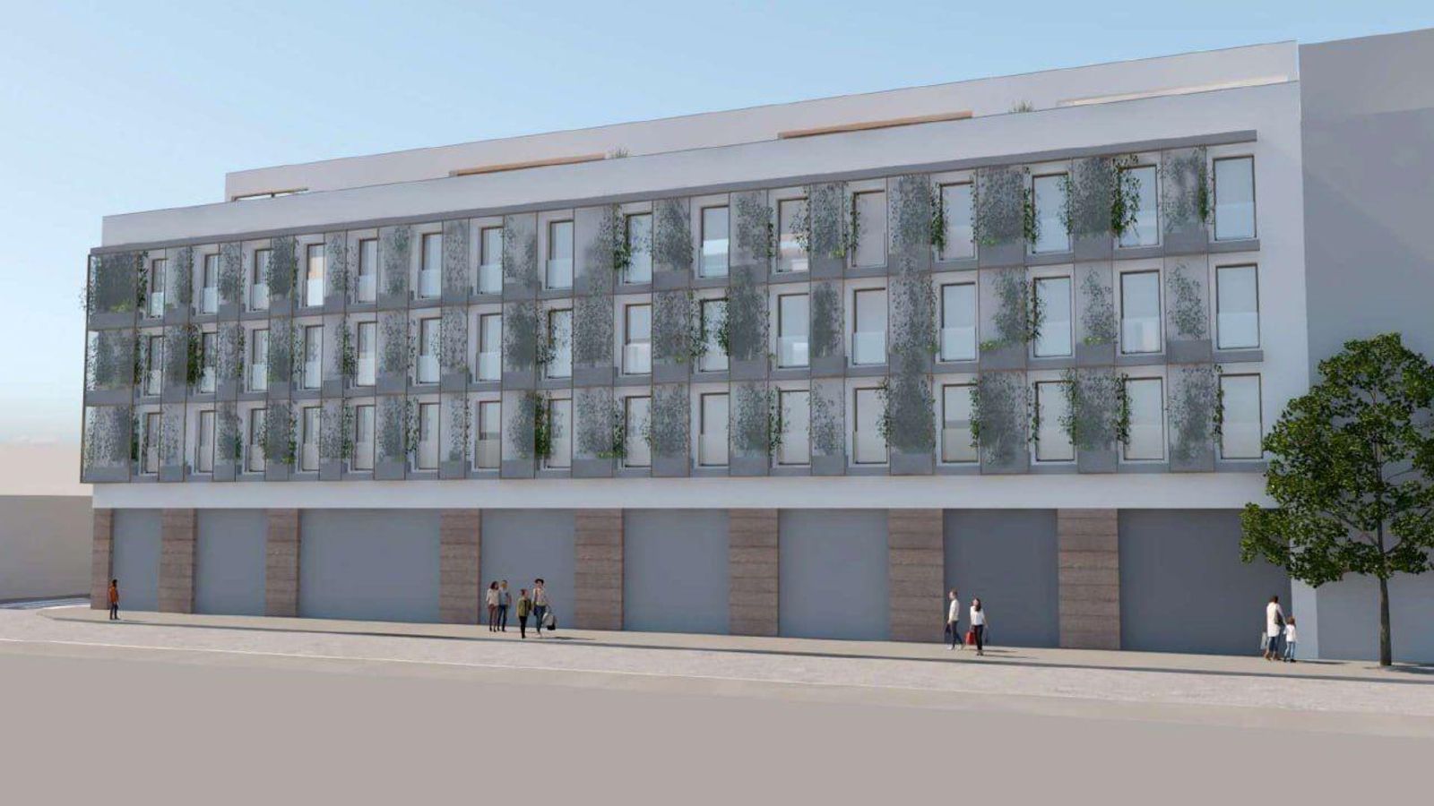 Imagen virtual del edificio que se prevé en el  actual emplazamiento de la nave de Gutiérrez Colosía.