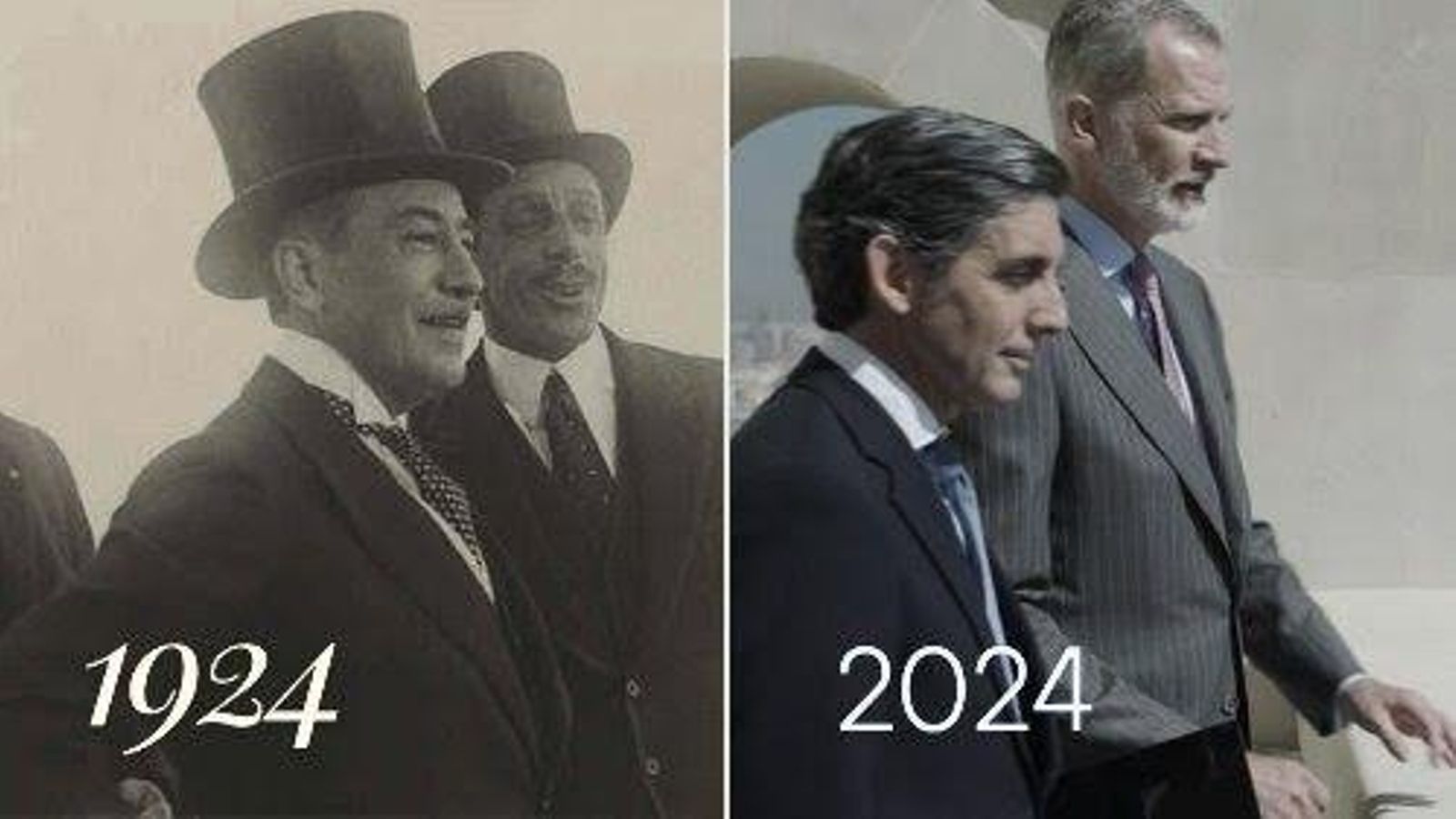 El Rey y Álvarez Pallete emulan el nacimiento de la empresa en 1924, con Alfonso XIII de maestro de ceremonias