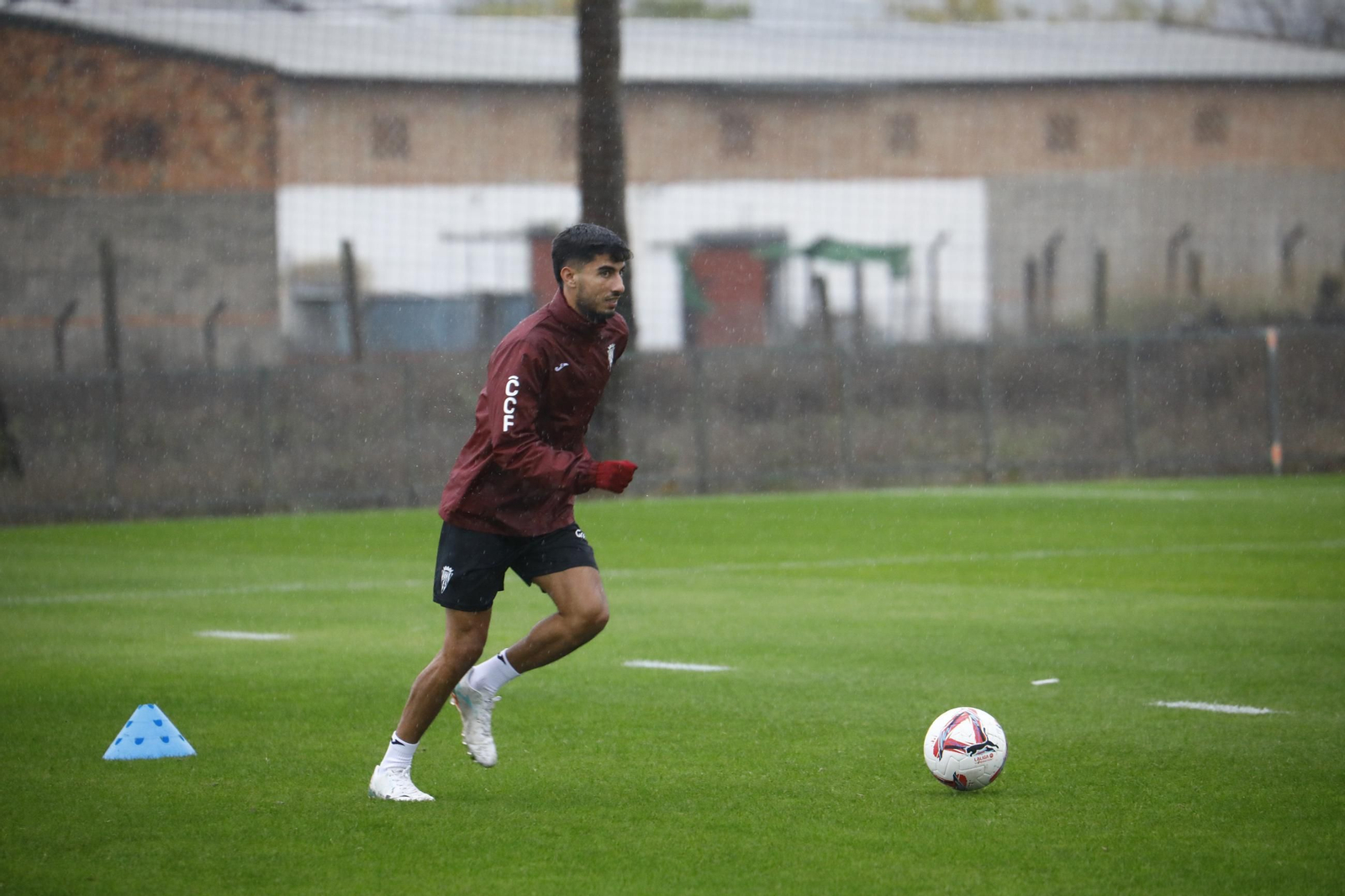 Calderón, durante el entrenamiento de este miércoles en la Ciudad Deportiva.
